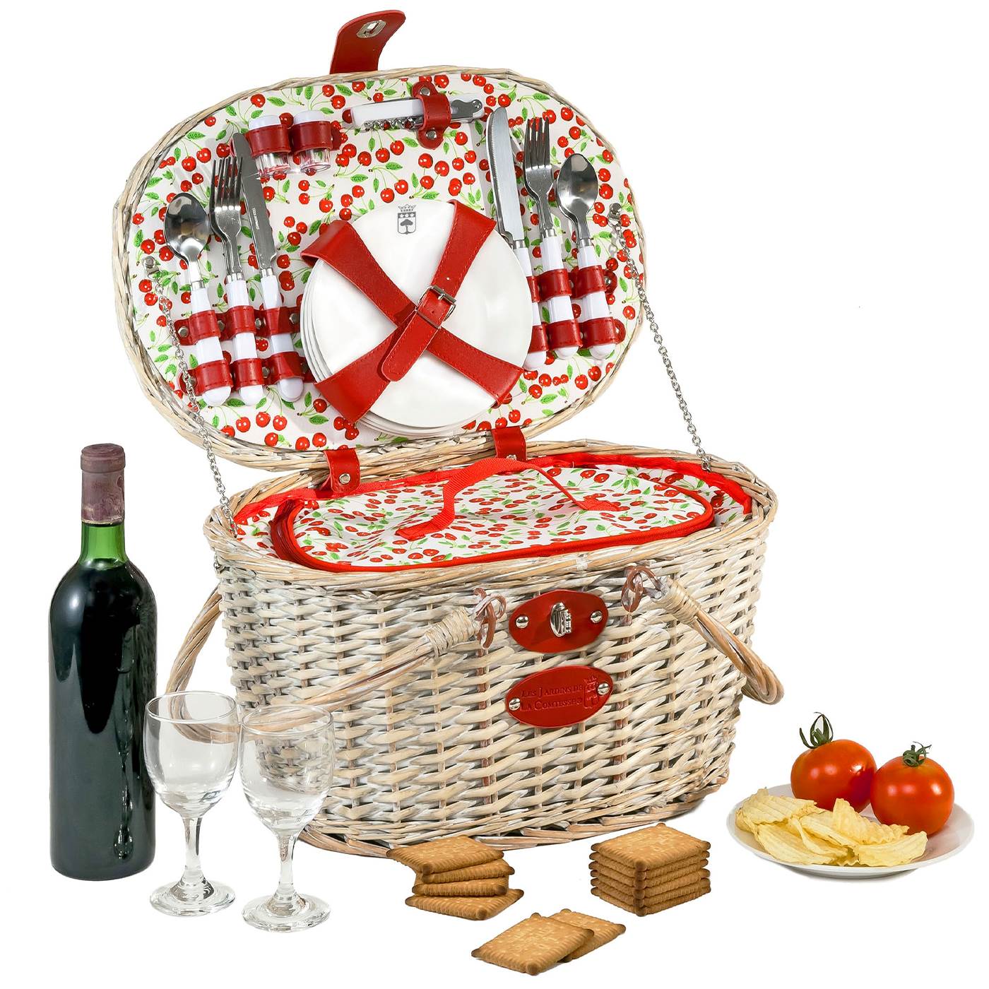 Panier pique-nique Cheverny rouge 4 personnes Panier pique-nique Cheverny rouge 4 personnes