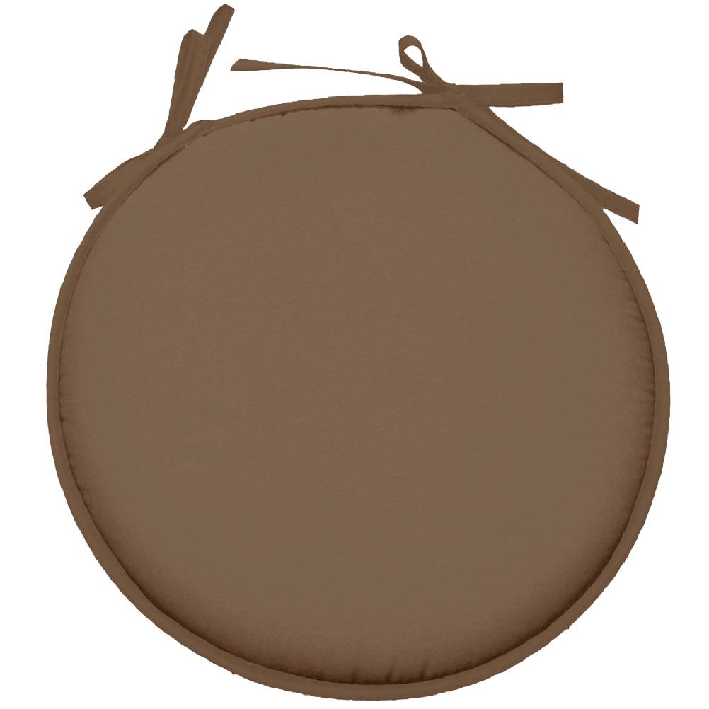 Galette de chaise polyester taupe D40cm Galette de chaise polyester taupe D40cm