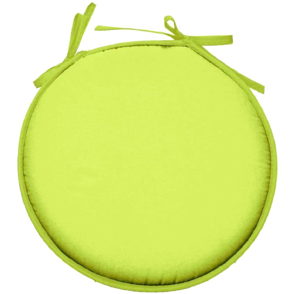 Galette de chaise polyester vert tilleul D40cm Galette de chaise polyester vert tilleul D40cm