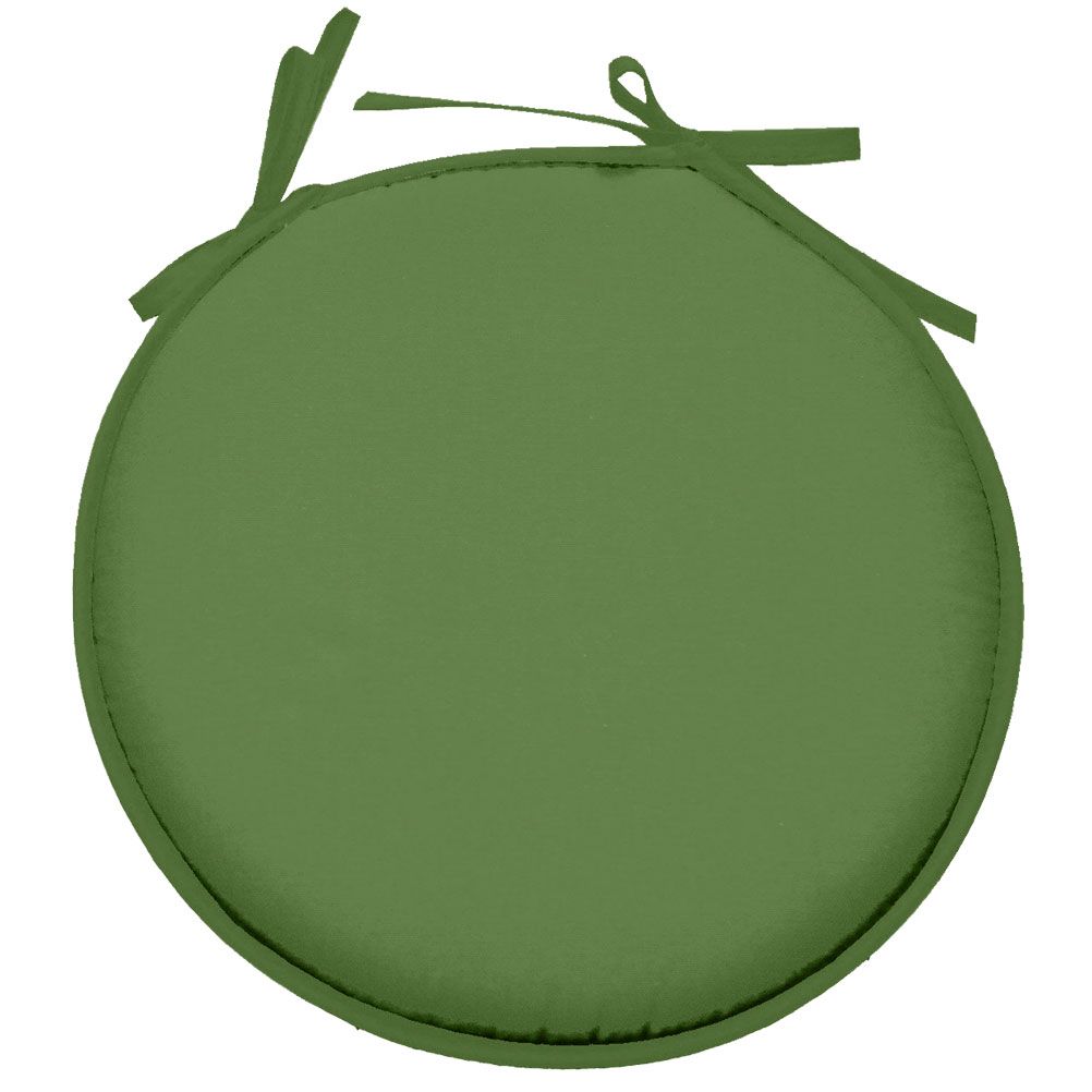 Galette de chaise polyester vert avocat D40cm Galette de chaise polyester vert avocat D40cm