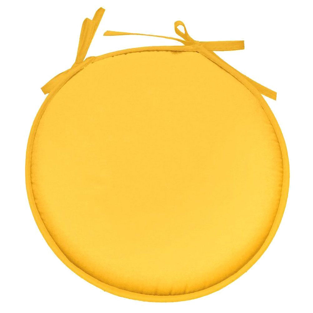 Galette de chaise polyester jaune D40cm Galette de chaise polyester jaune D40cm