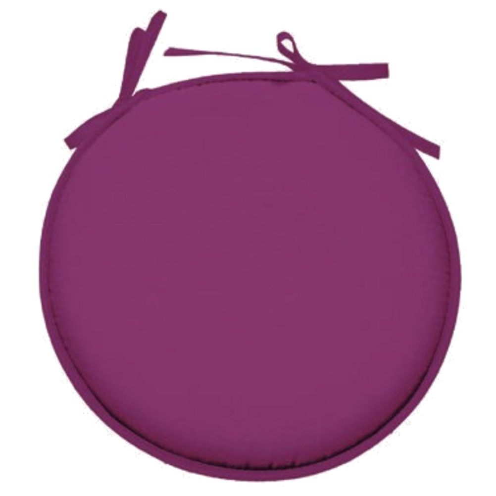 Galette de chaise polyester framboise D40cm Galette de chaise polyester framboise D40cm