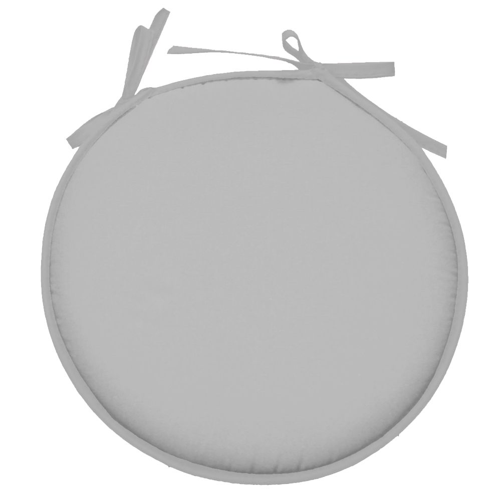 Galette de chaise polyester gris perle D40cm Galette de chaise polyester gris perle D40cm