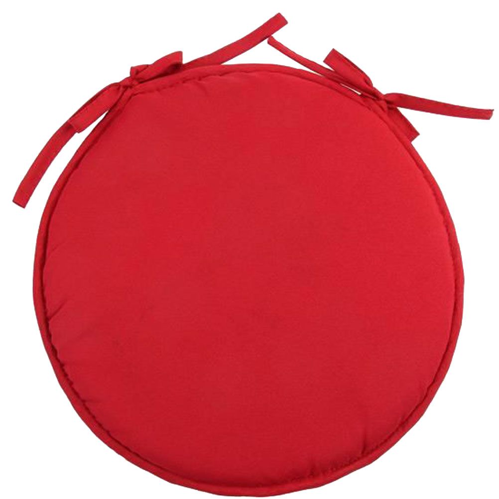 Galette de chaise polyester rouge D40cm Galette de chaise polyester rouge D40cm