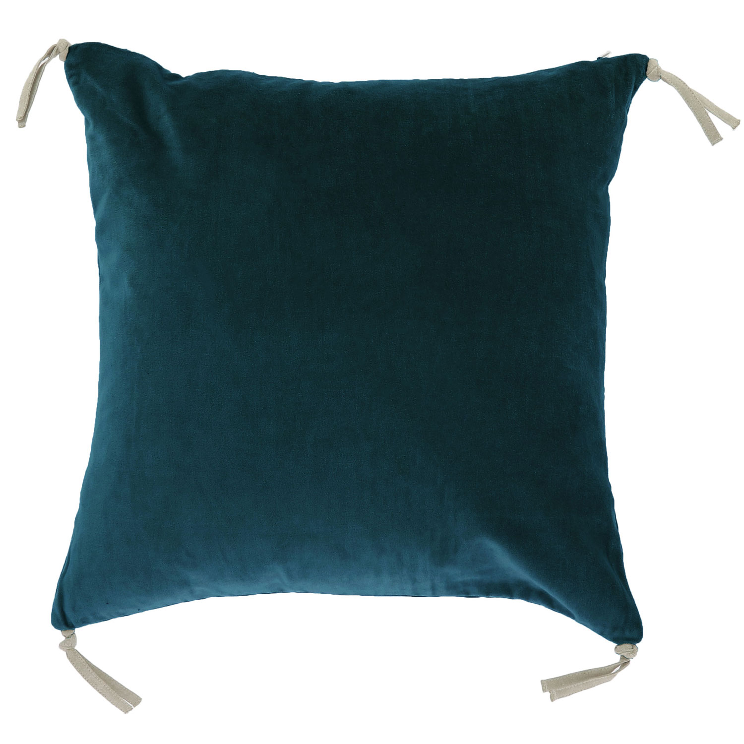 Coussin en velours de coton 45x45 cm bleu orage Coussin en velours de coton 45x45 cm bleu orage