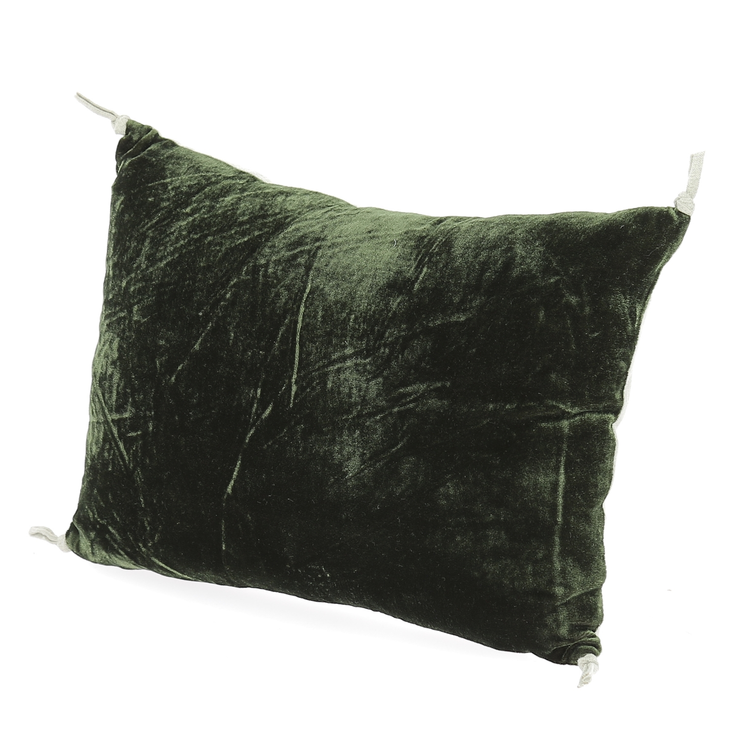 Coussin 25x35 cm en velours de soie olive noire Coussin 25x35 cm en velours de soie olive noire