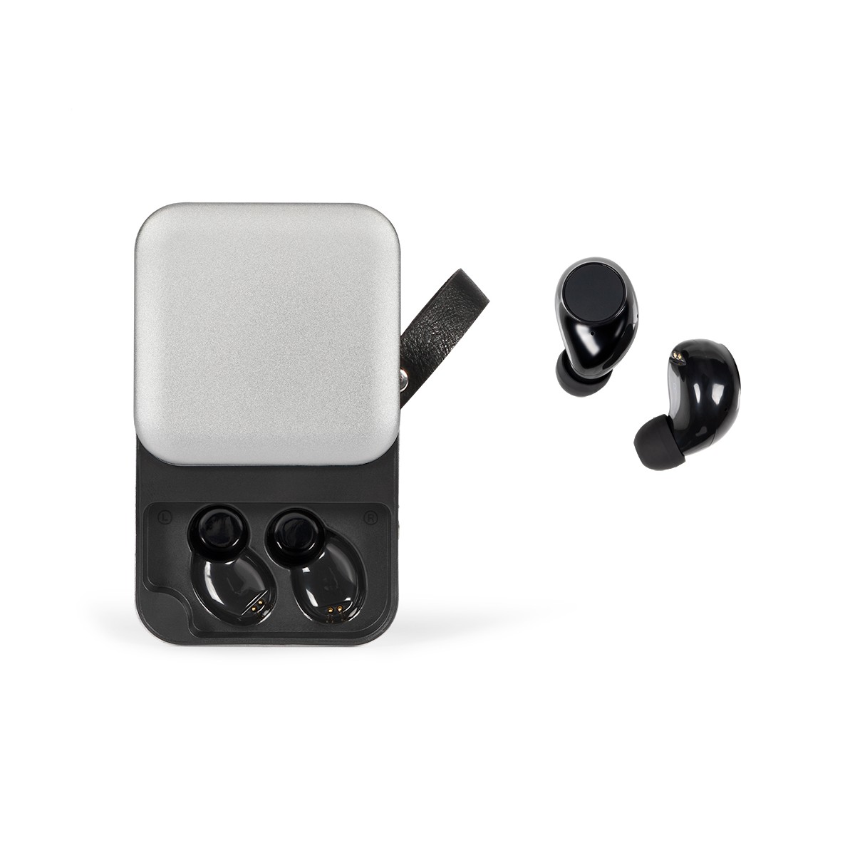 Écouteurs compatibles Bluetooth en ABS argent Écouteurs compatibles Bluetooth en ABS argent