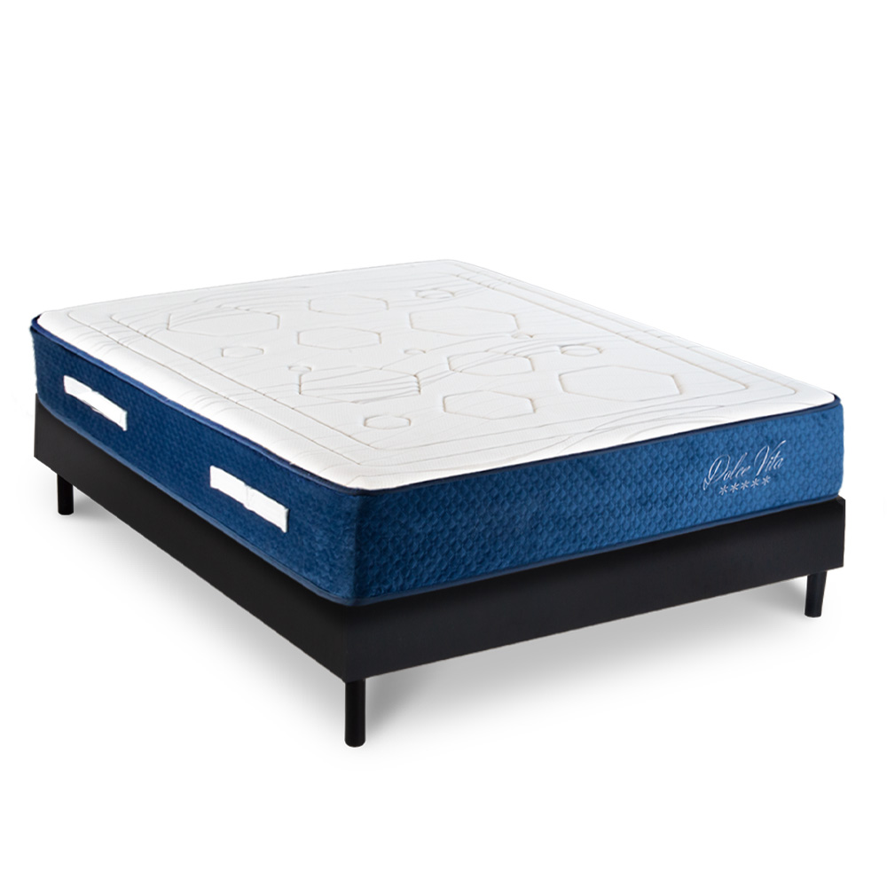 Ensemble matelas ressorts et sommier noir 180x200 Ensemble matelas ressorts et sommier noir 180x200