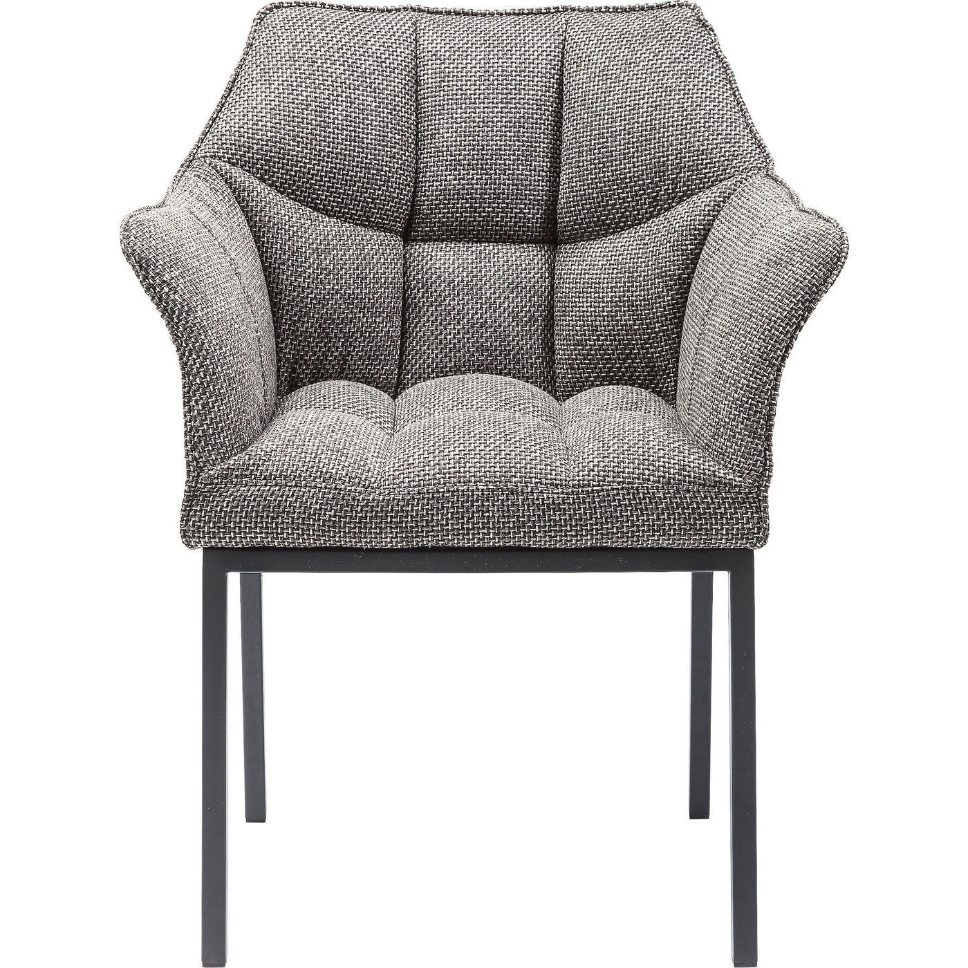 Chaise avec accoudoirs grise et acier