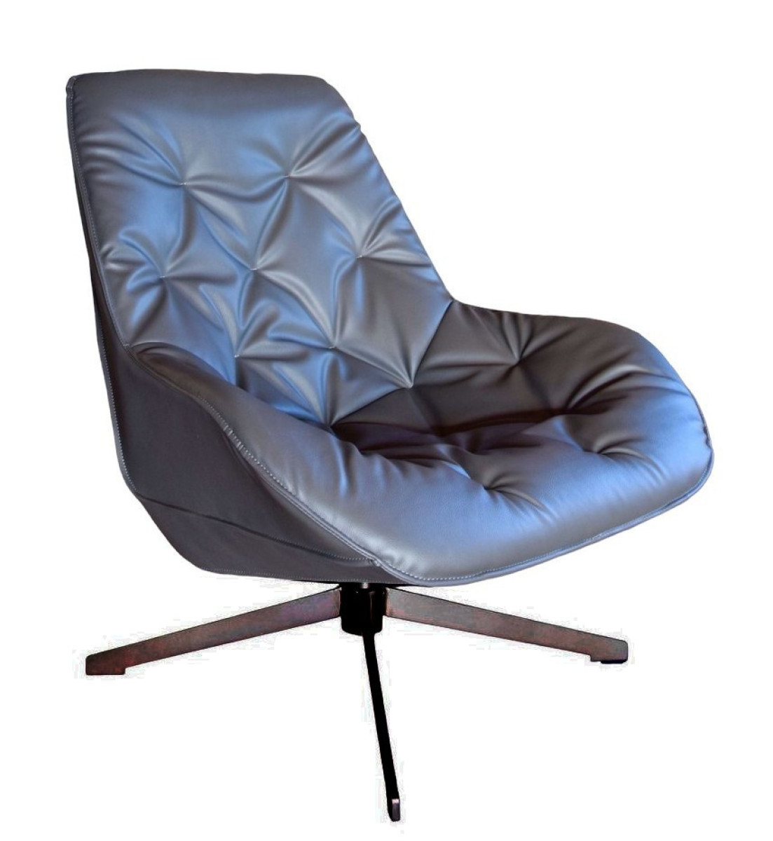 Fauteuil moderne aspect cuir gris