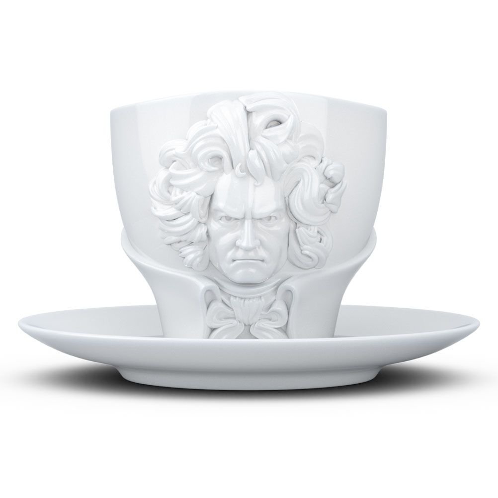 Tasse et sous tasse Beethoven en porcelaine 260ml (photo) Tasse et sous tasse Beethoven en porcelaine 260ml