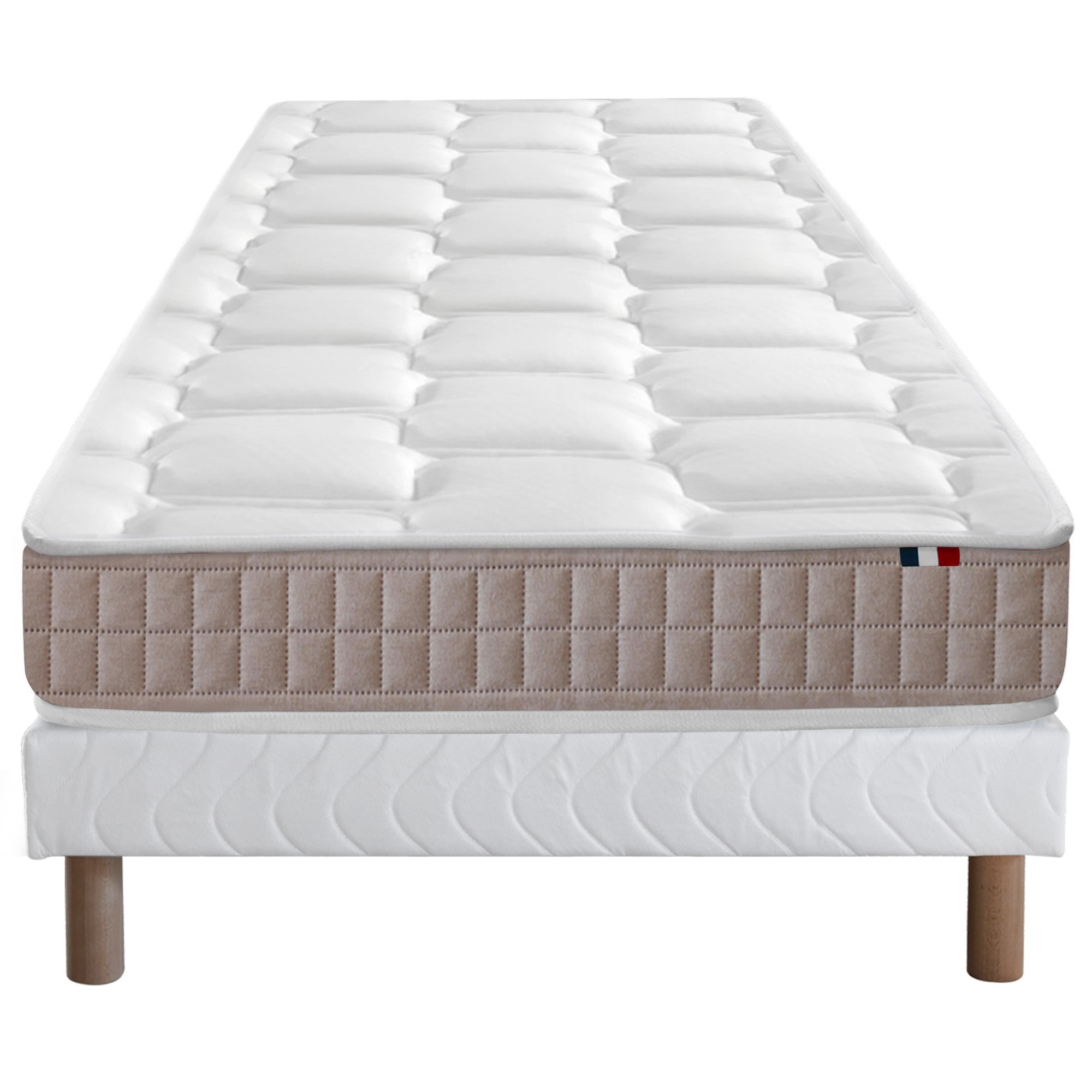 Ensemble matelas 100% latex5 zones sommier blanc 90x190 Ensemble matelas 100% latex5 zones sommier blanc 90x190