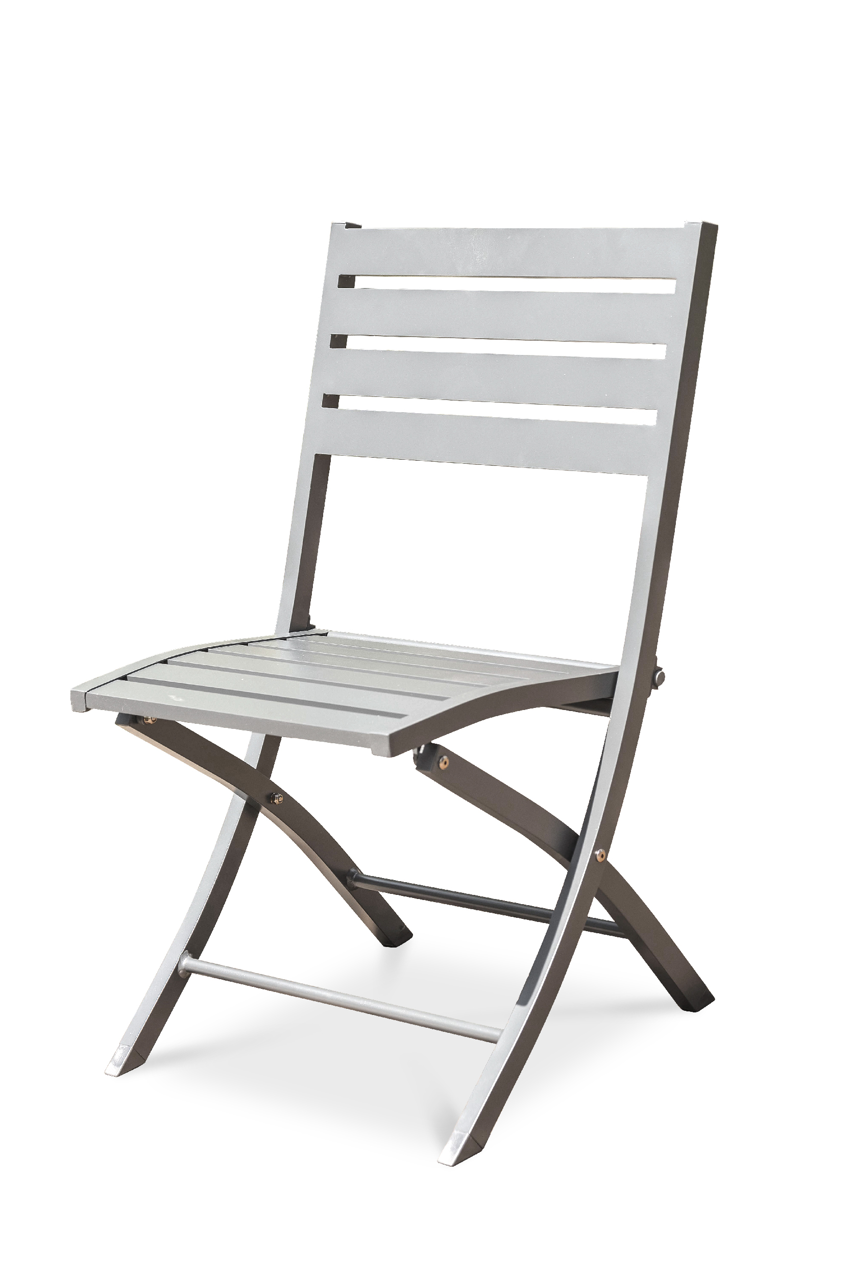 Chaise de jardin pliante en aluminium gris