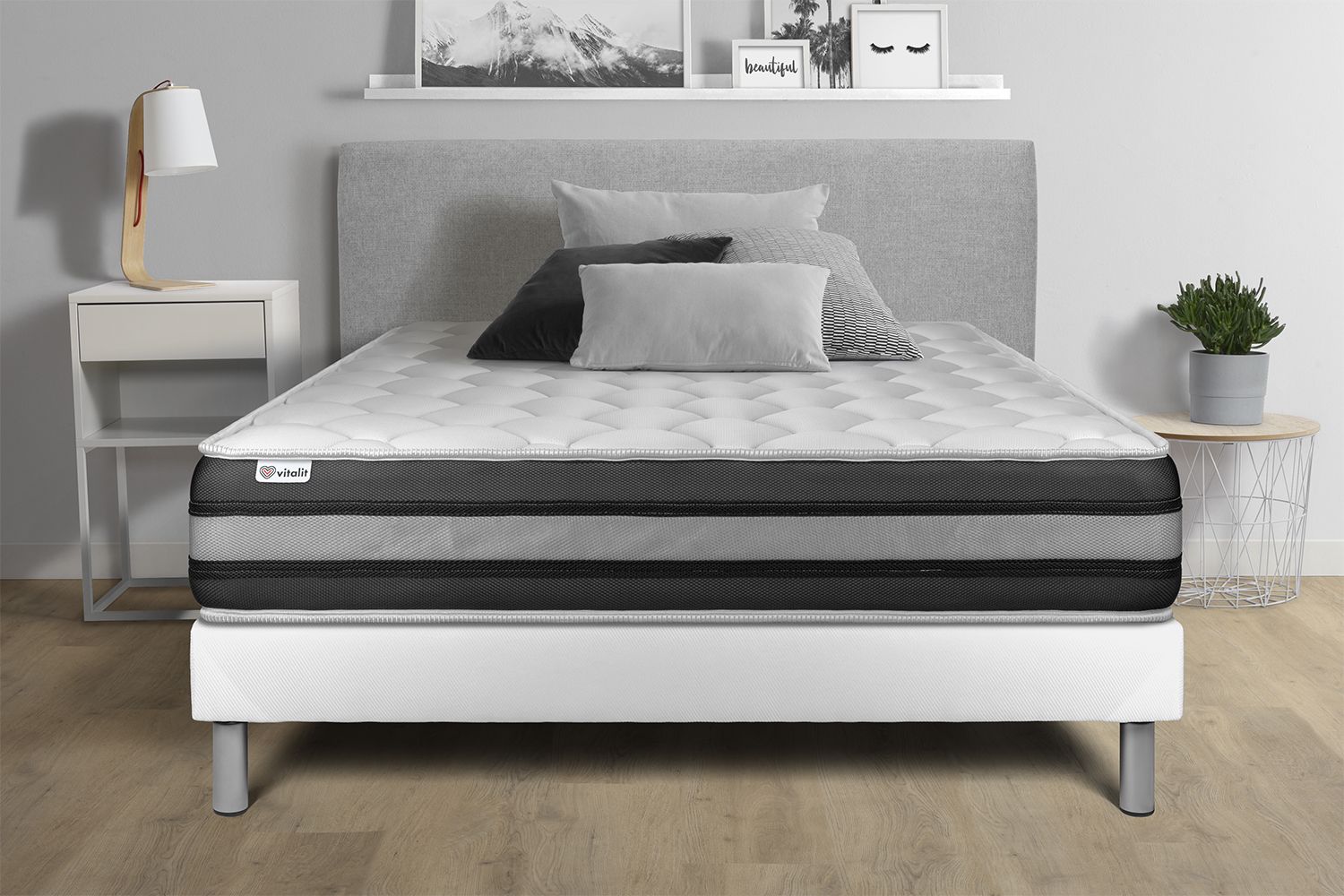 Matelas 140 x 190 cm Ressorts ensachés et Mémoire de forme VITALSPRING Matelas 140 x 190 cm Ressorts ensachés et Mémoire de forme VITALSPRING