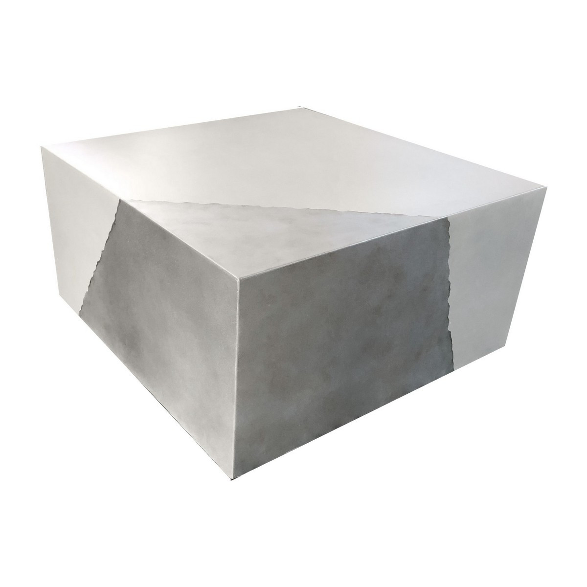 Table basse béton blanc et argent