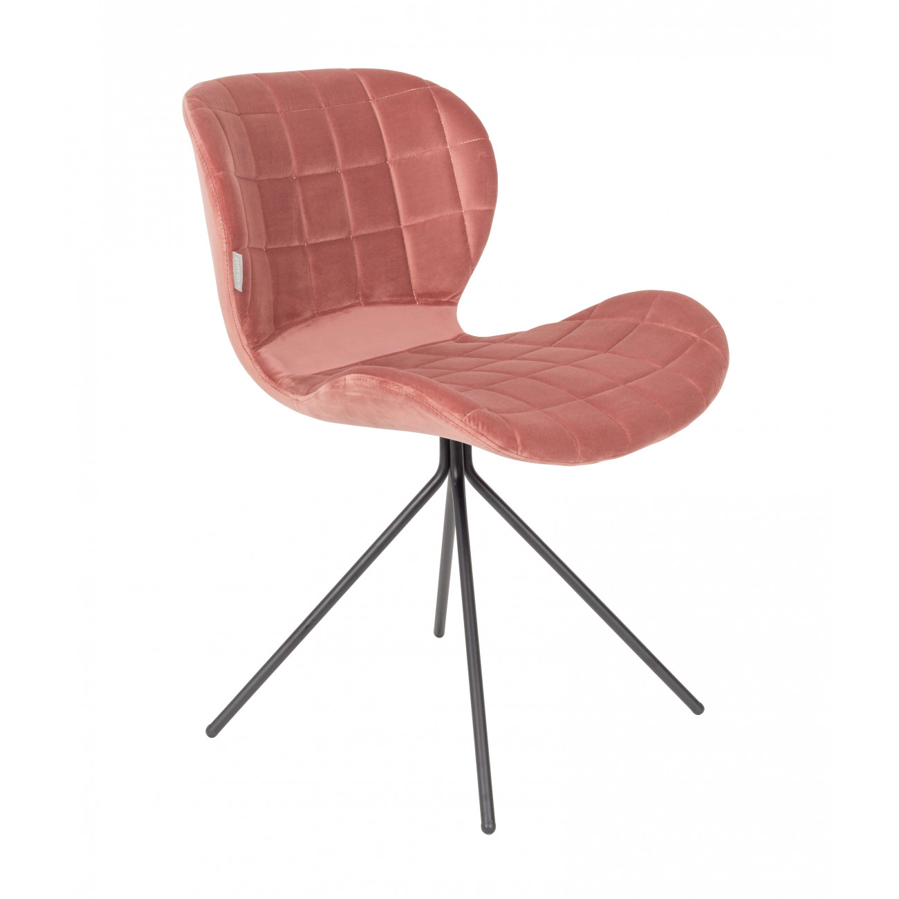 Chaise design en velours rose Chaise design en velours rose