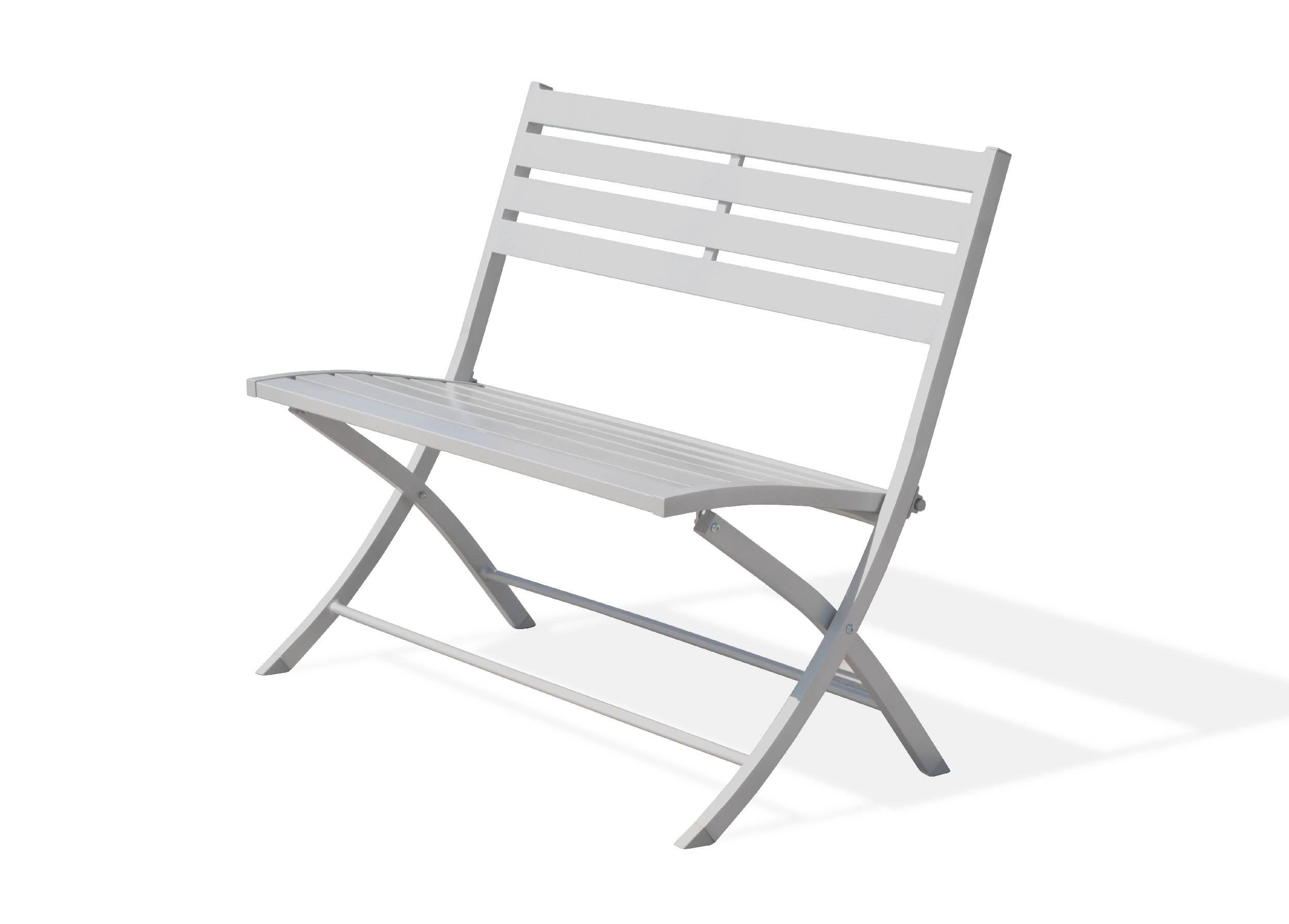Banc de jardin pliant en aluminium gris
