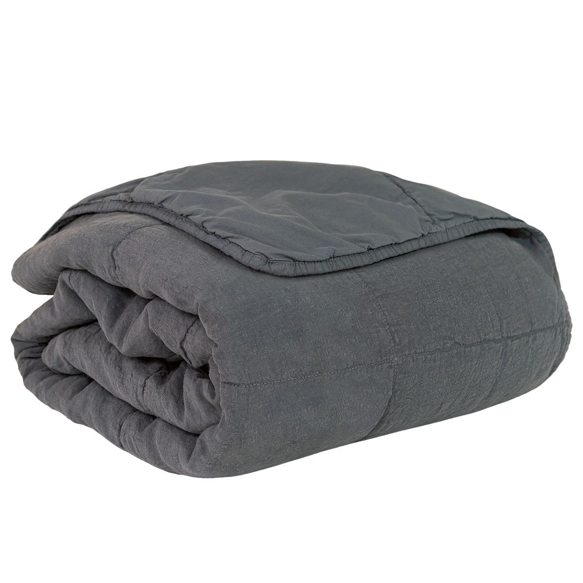 Couvre-lit en lin et coton Bergen 180x250cm gris Couvre-lit en lin et coton Bergen 180x250cm gris