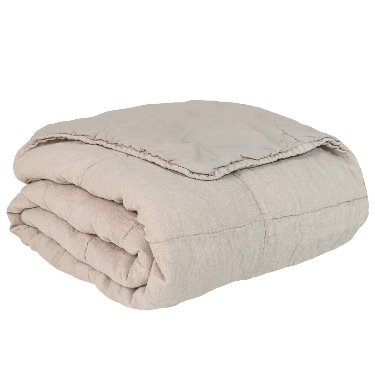 Couvre-lit en lin et coton Bergen 180x250cm beige