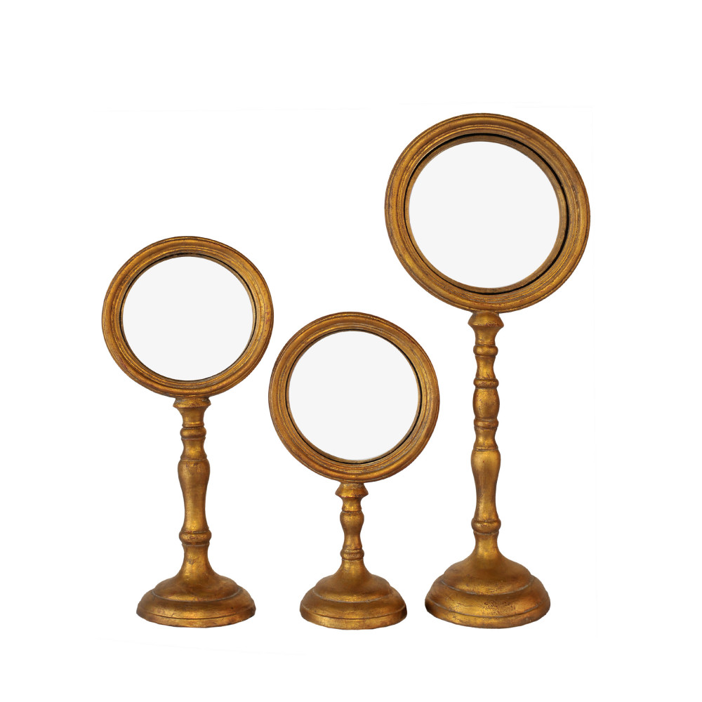3 miroirs sur pieds or (photo) 3 miroirs sur pieds or