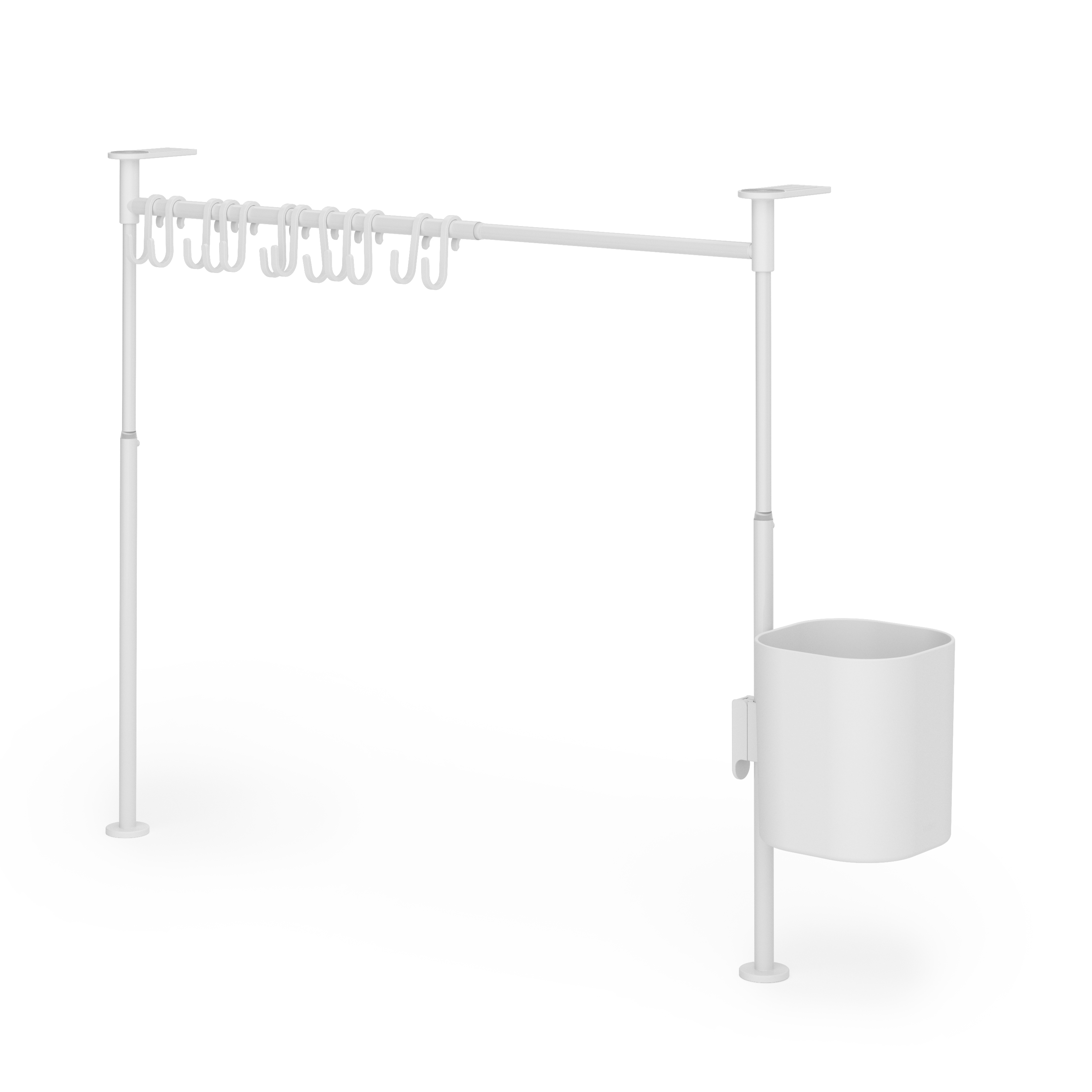 Barre à tension avec 12 crochets et pot entièrement réglable (photo) Barre à tension avec 12 crochets et pot entièrement réglable