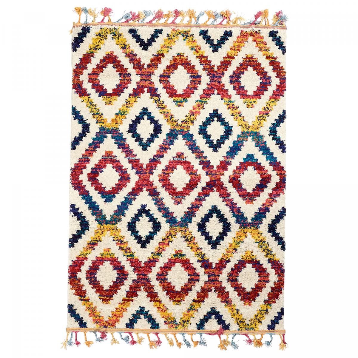 Tapis berbère style en polypropylène multicolore 40x60 Tapis berbère style en polypropylène multicolore 40x60
