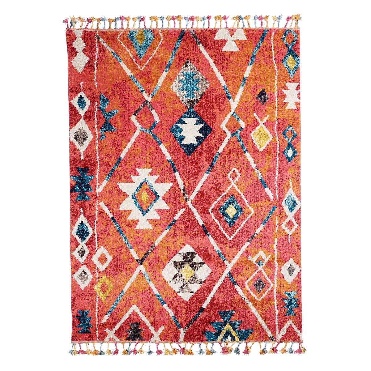 Tapis berbère style en polypropylène multicolore 60x110 Tapis berbère style en polypropylène multicolore 60x110