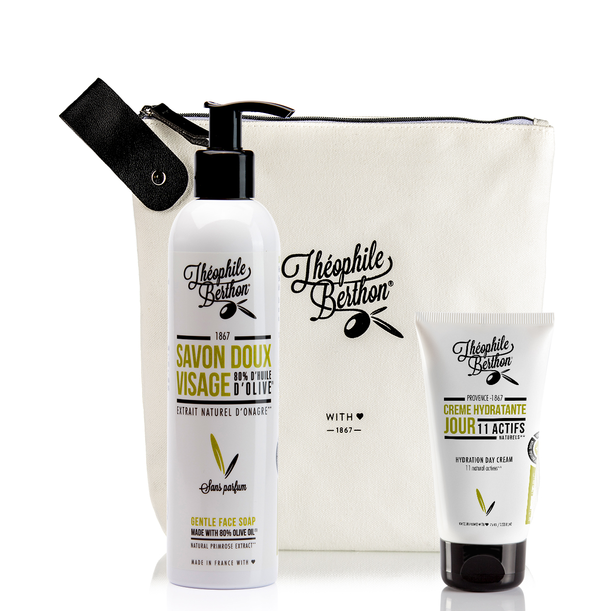 Trousse savon visage et crème jour matifiante (photo) Trousse savon visage et crème jour matifiante