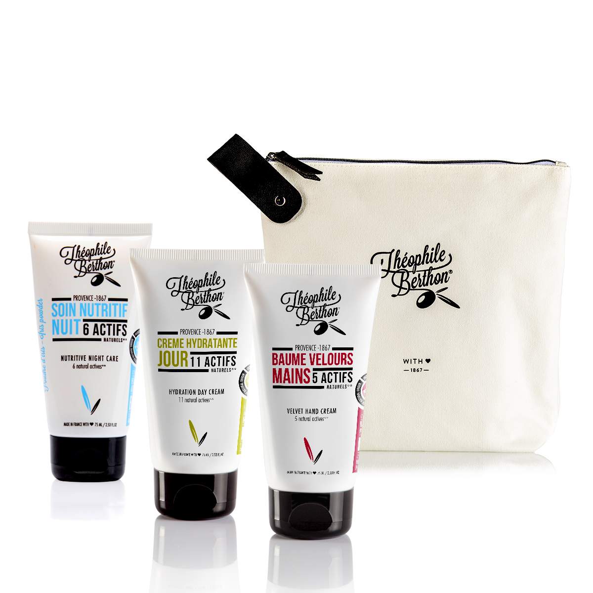 Trousse 2 soins visage jour nuit et 1 soin mains (photo) Trousse 2 soins visage jour nuit et 1 soin mains