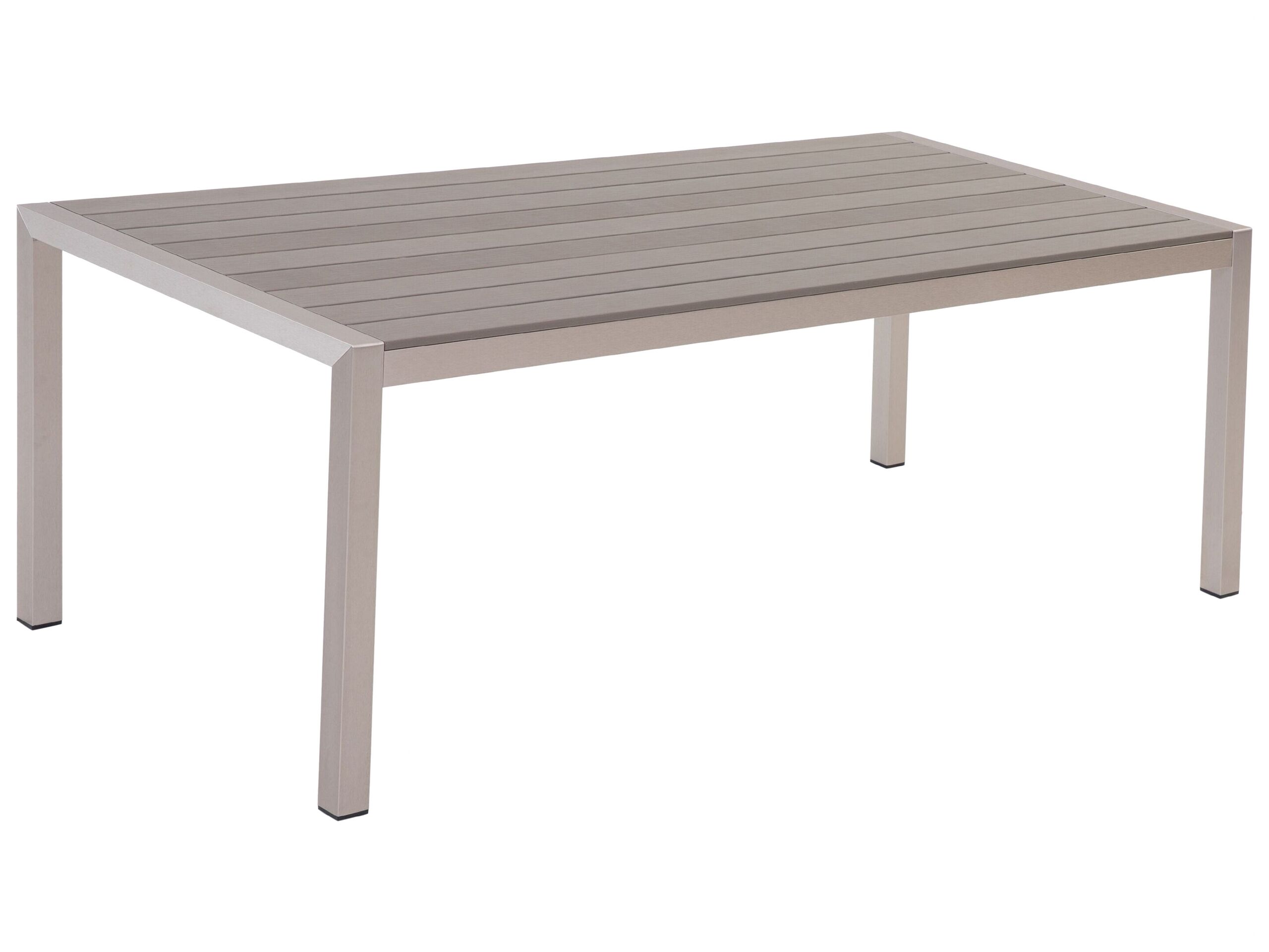 Table de jardin 6 personnes en aluminium gris