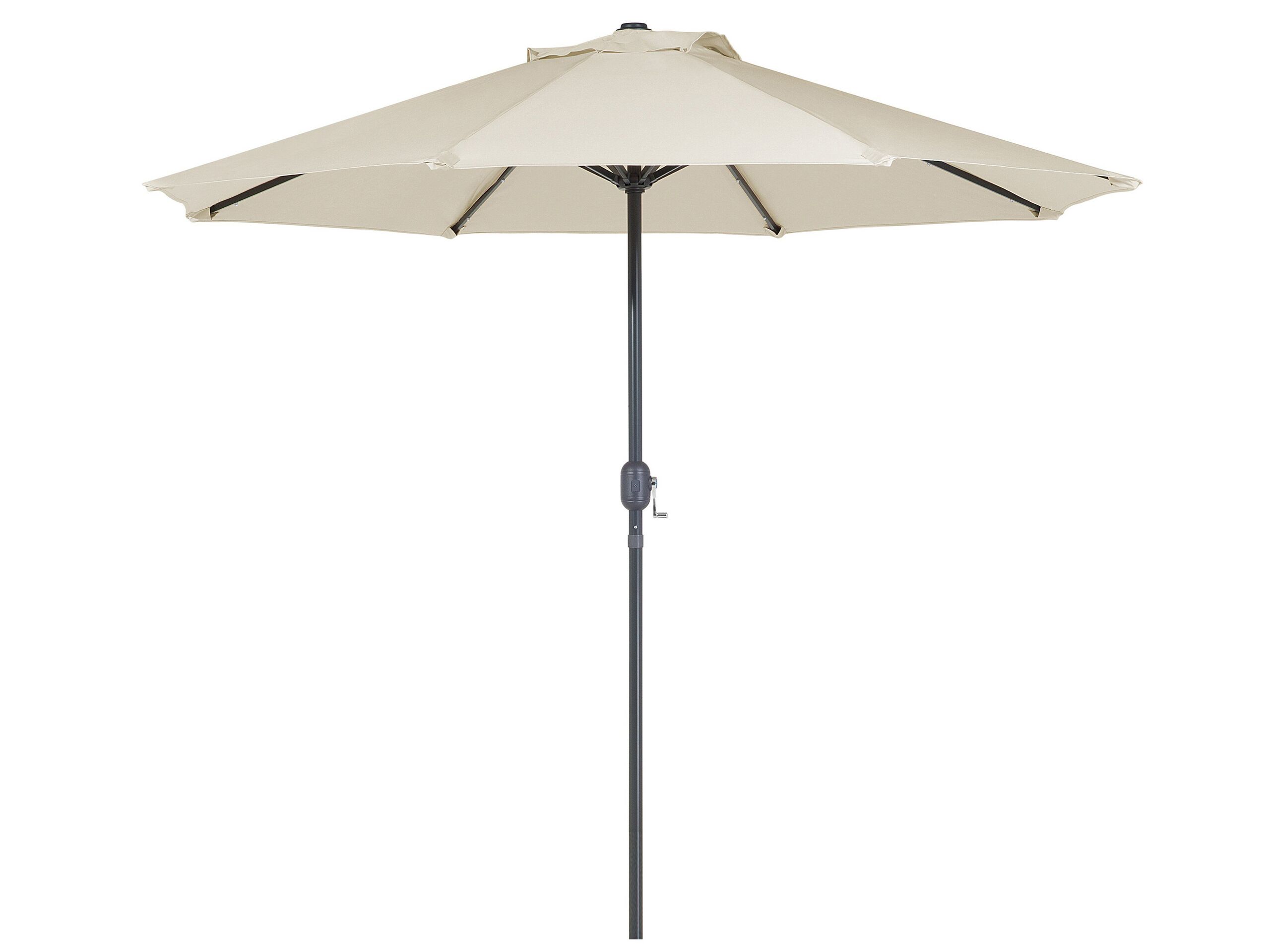 Parasol de jardin beige avec éclairage LED ⌀ 266 cm