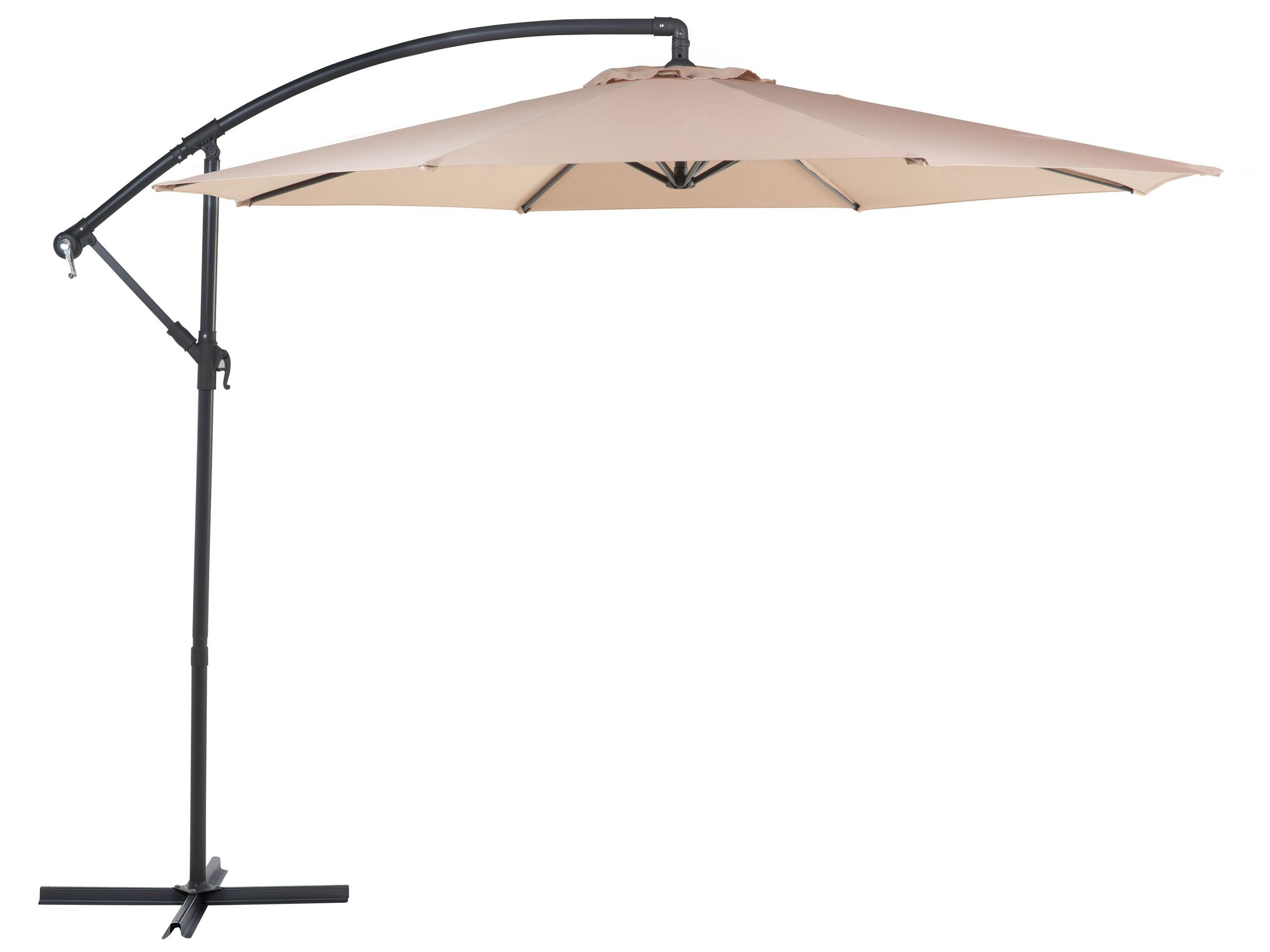 Grand parasol de jardin beige sable Ø 300 cm (photo) Grand parasol de jardin beige sable Ø 300 cm