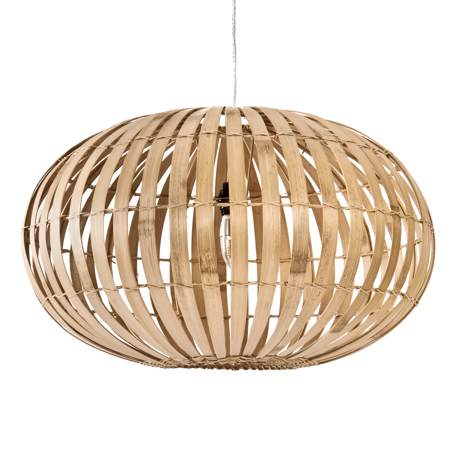 Abat-jour pour suspension en bambou (photo) Abat-jour pour suspension en bambou