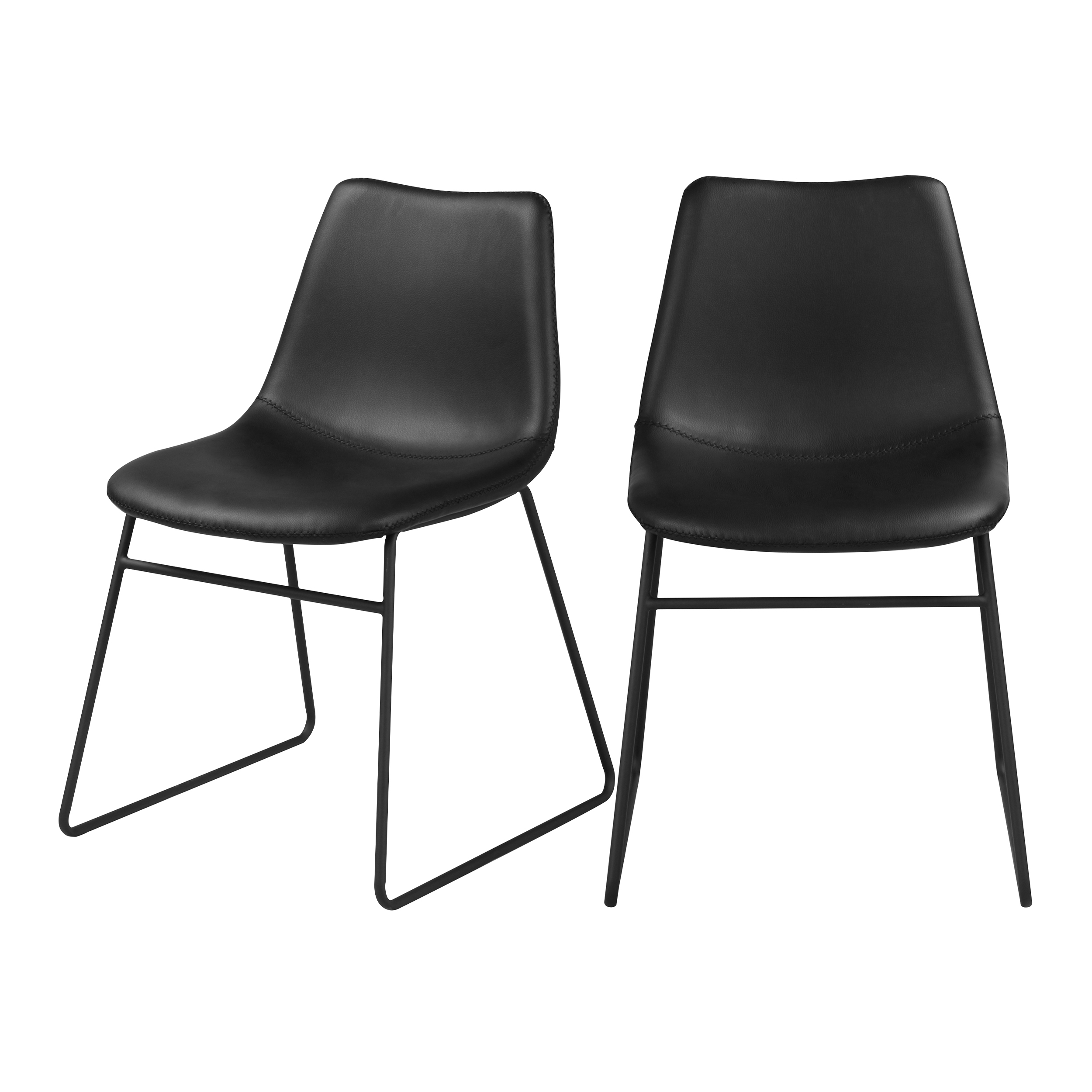 Chaise en cuir synthétique noir (lot de 2) Chaise en cuir synthétique noir (lot de 2)