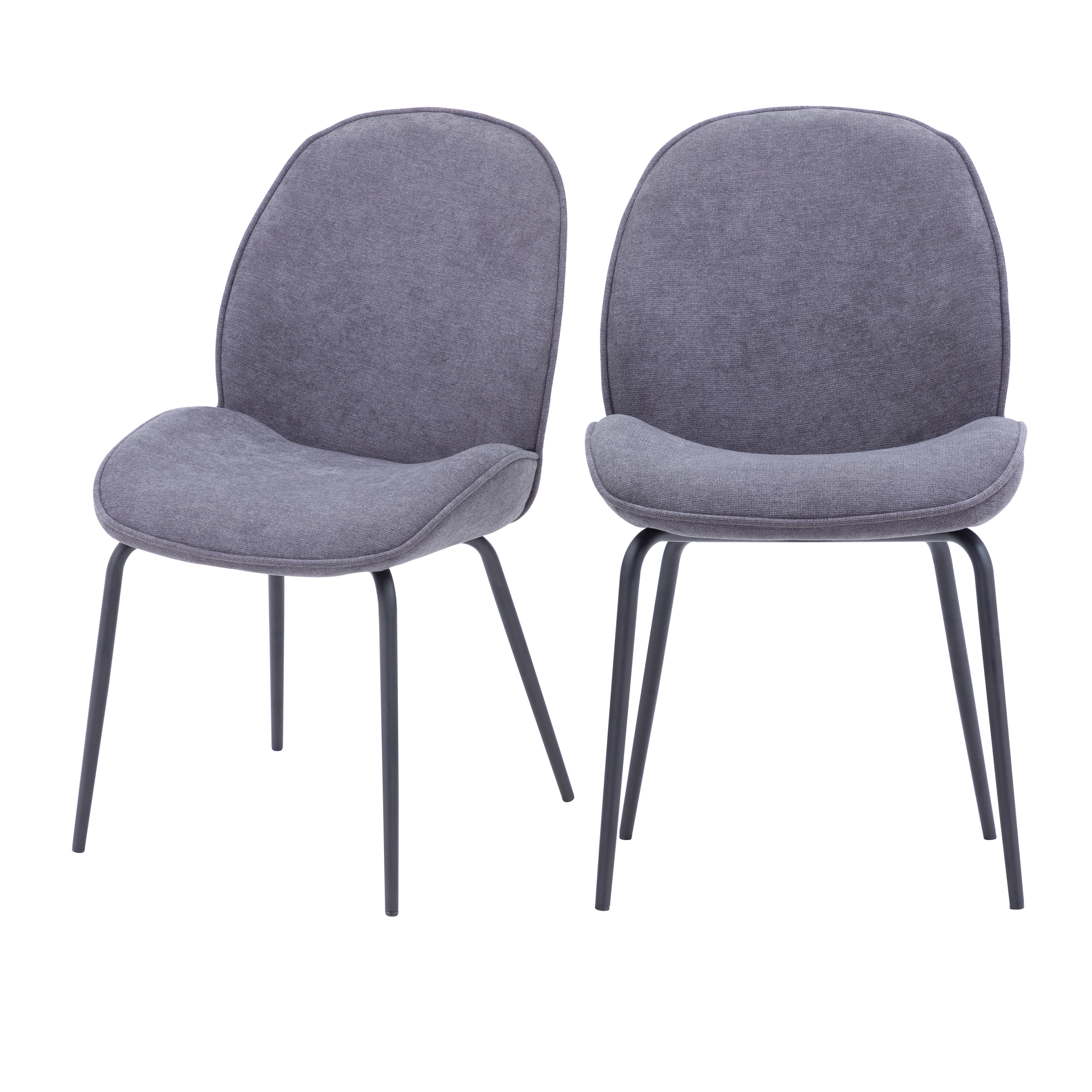 Chaise en tissu gris clair (lot de 2)