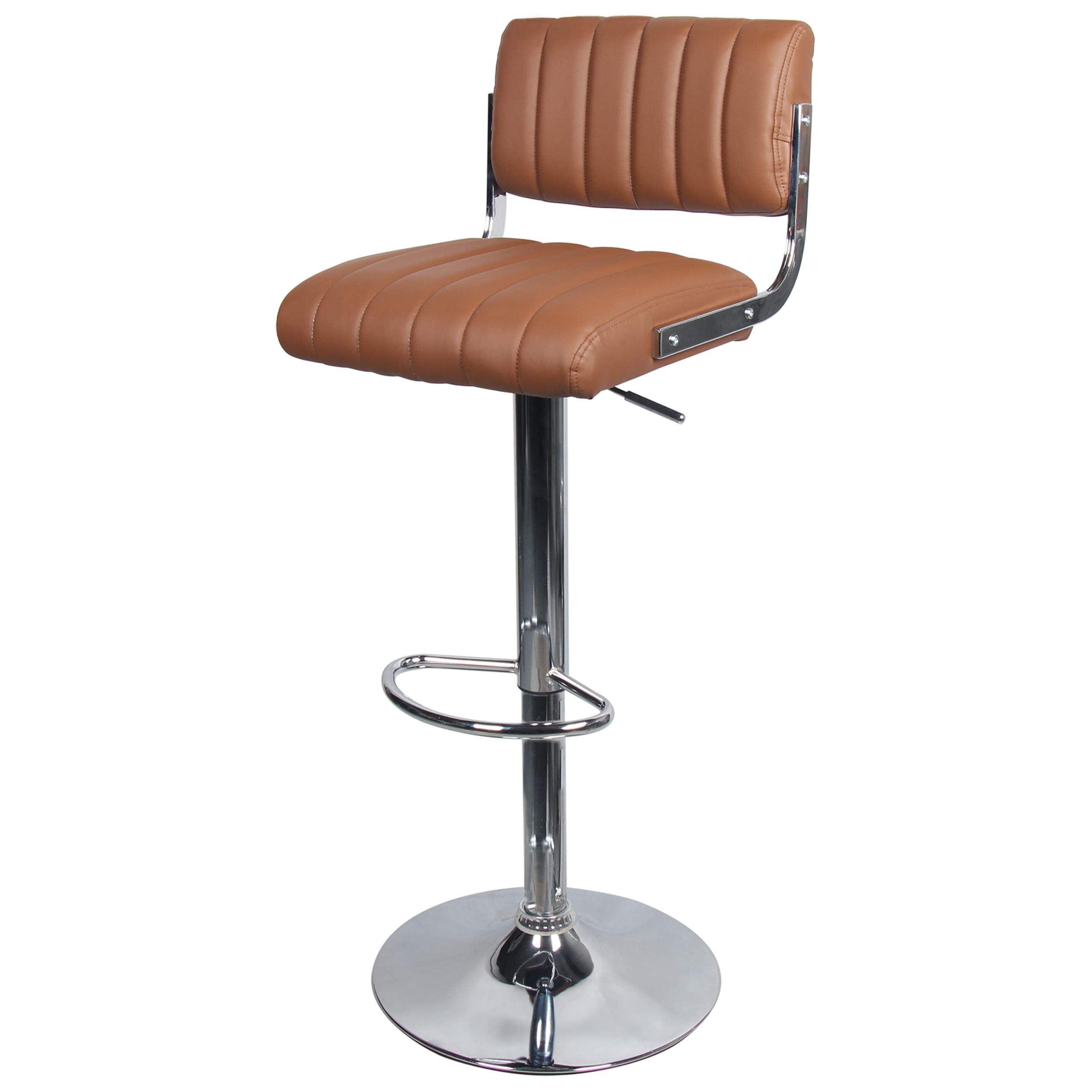 Tabouret de bar réglable 65/87 cm en cuir synthétique marron Tabouret de bar réglable 65/87 cm en cuir synthétique marron