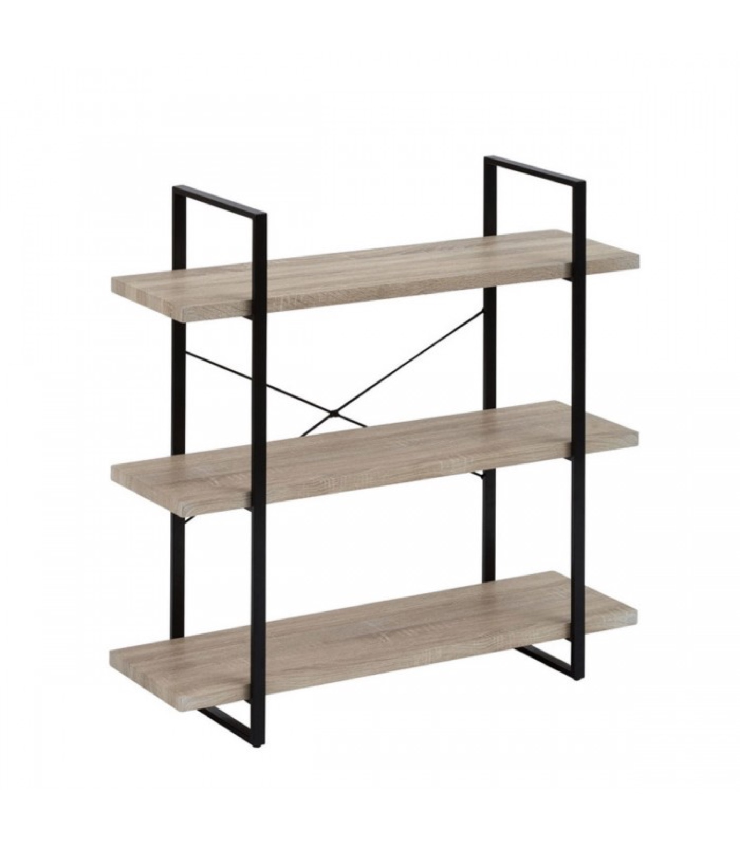 Étagère à poser en métal et PVC motif bois 3 étages (photo) Étagère à poser en métal et PVC motif bois 3 étages