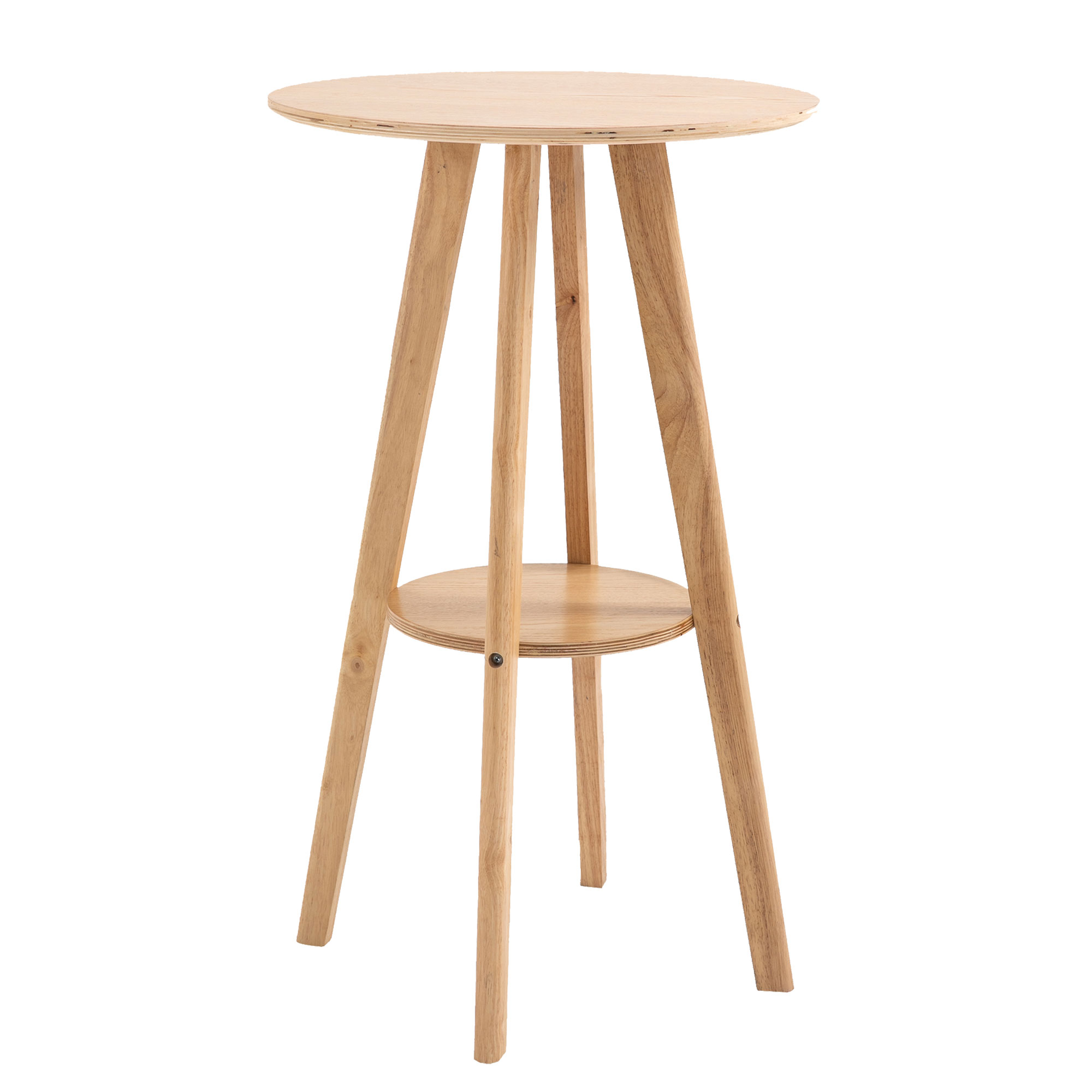 Table de bar ronde style naturel chic avec étagère eucalyptus Table de bar ronde style naturel chic avec étagère eucalyptus
