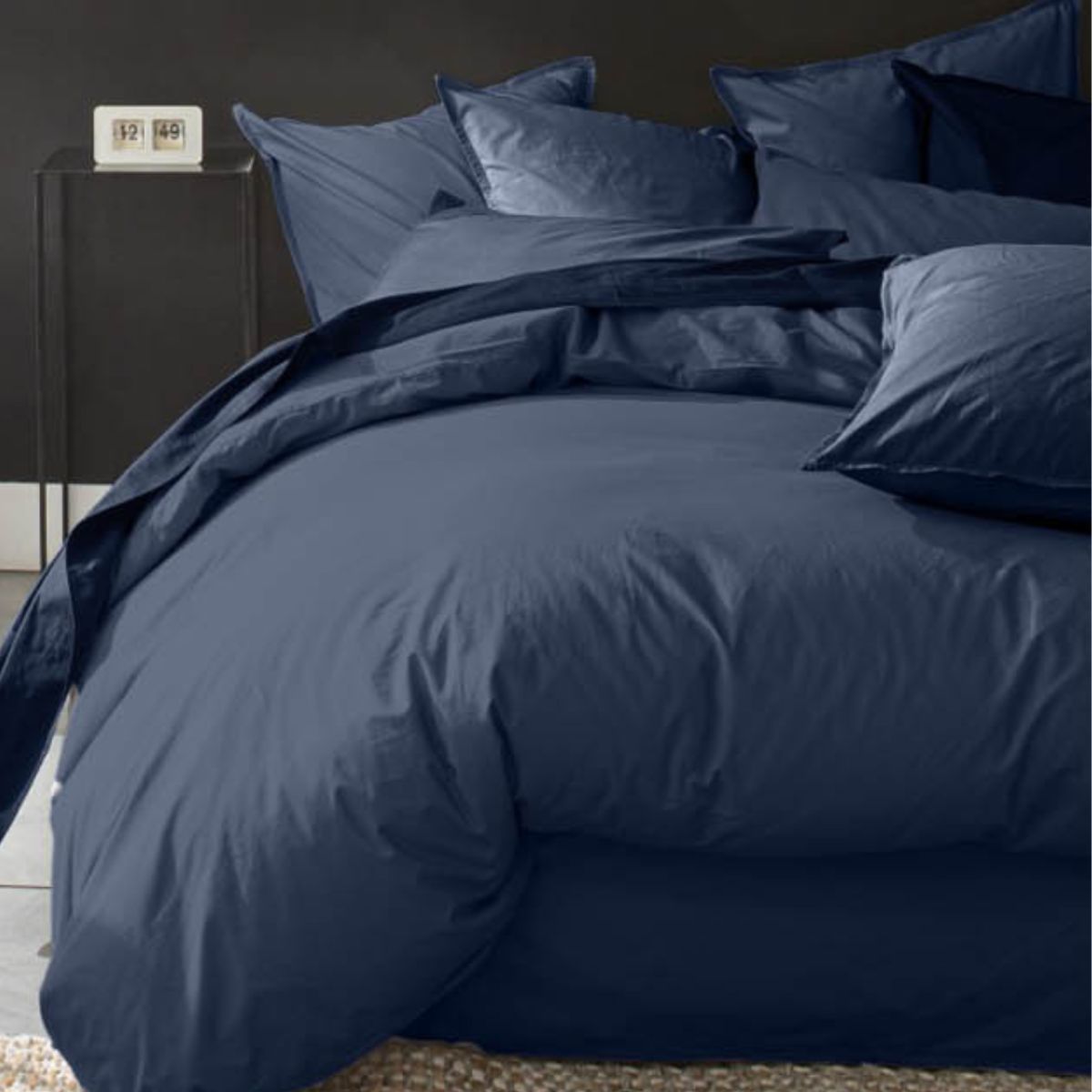 Housse de couette coton bleu 220x240 cm