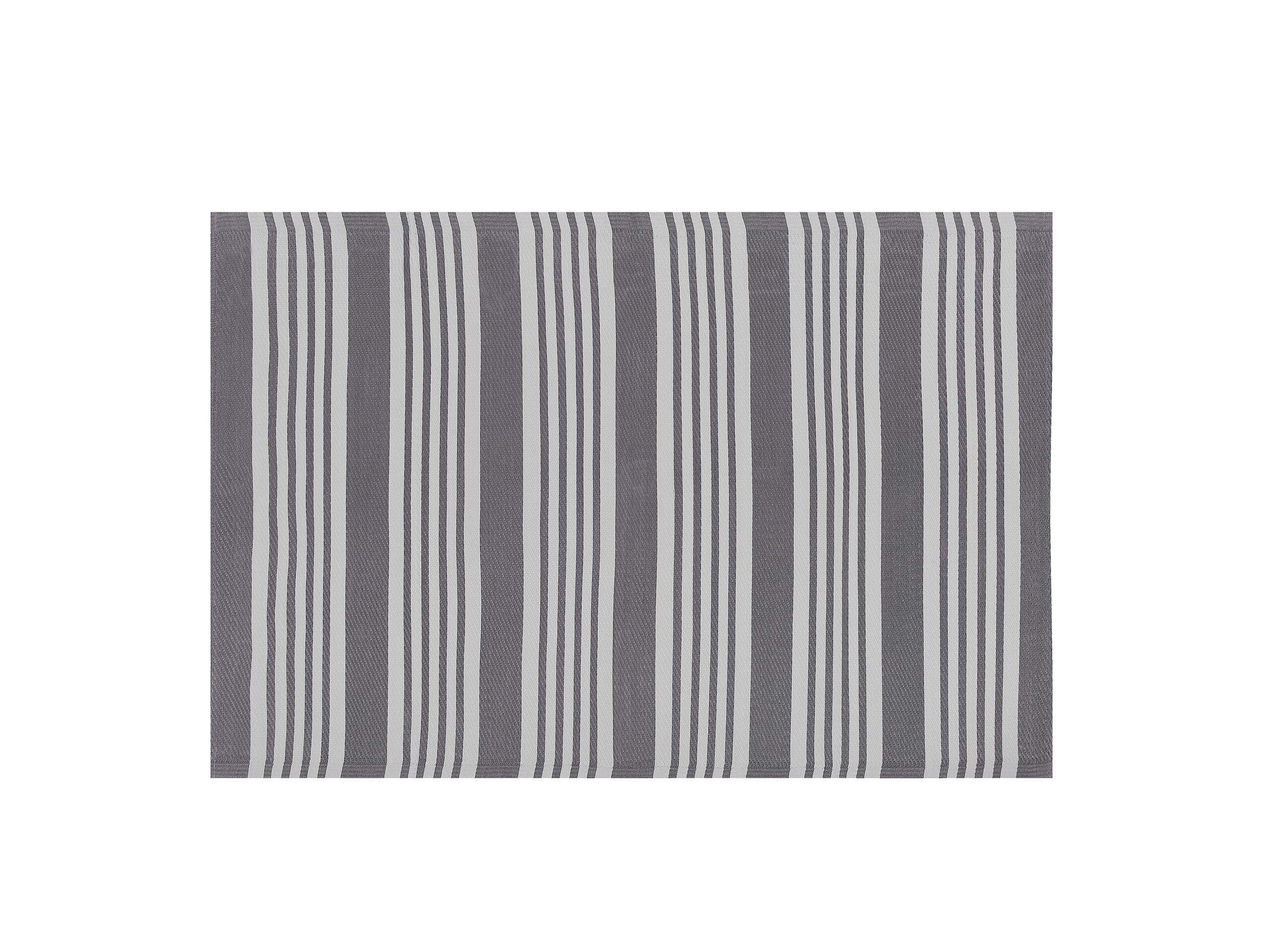 Tapis extérieur à rayures grises 120 x 180 cm