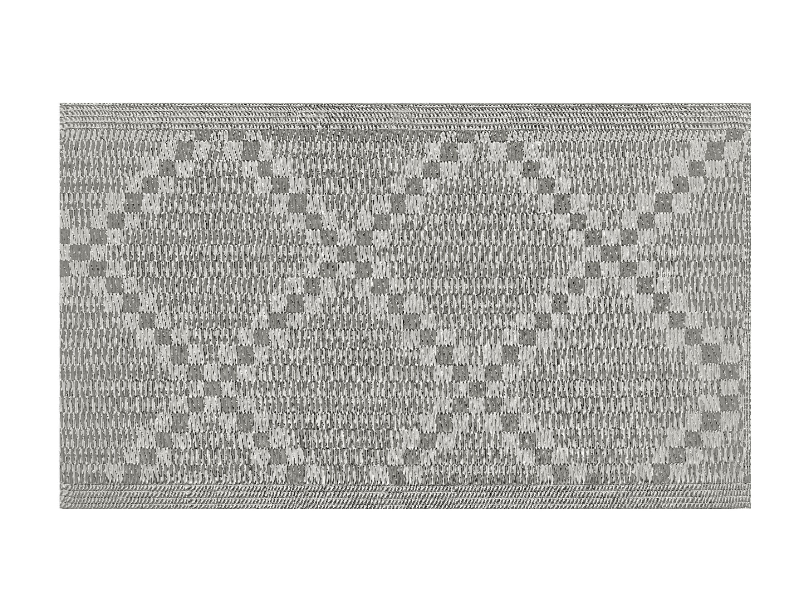 Tapis extérieur gris au motif à carreaux 60 x 105 cm