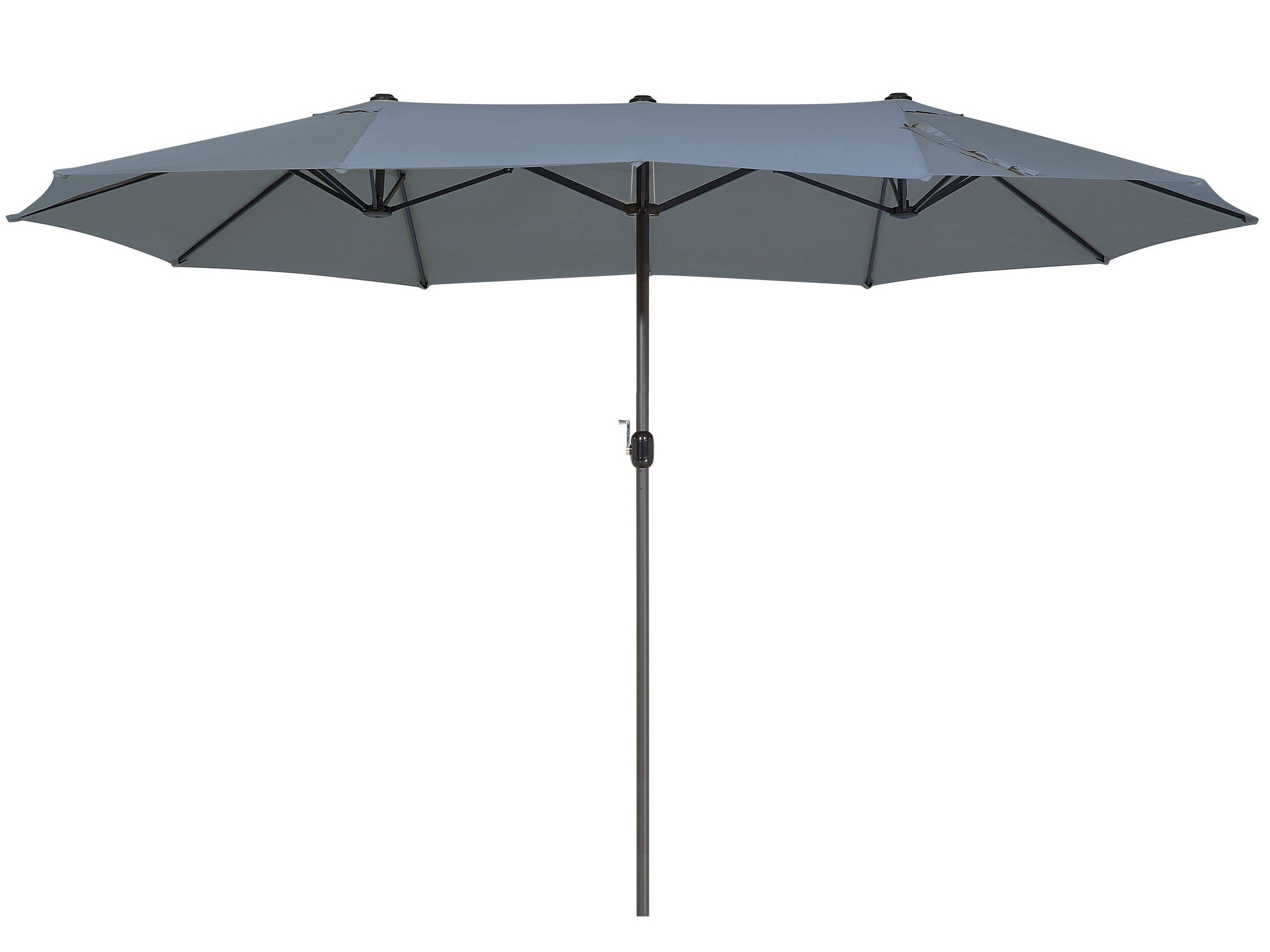 Grand parasol XL avec toile gris anthracite 270 x 460 cm