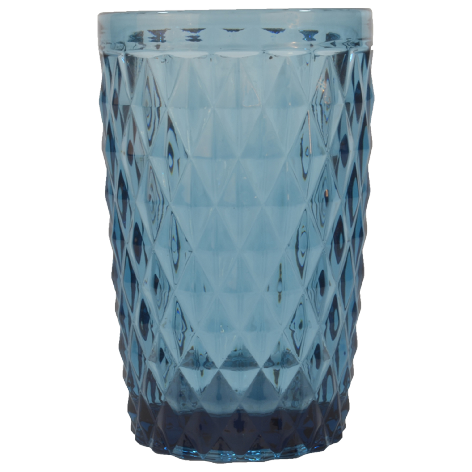 Chope en verre pressé bleu 34 cl - Lot de 6 Chope en verre pressé bleu 34 cl - Lot de 6