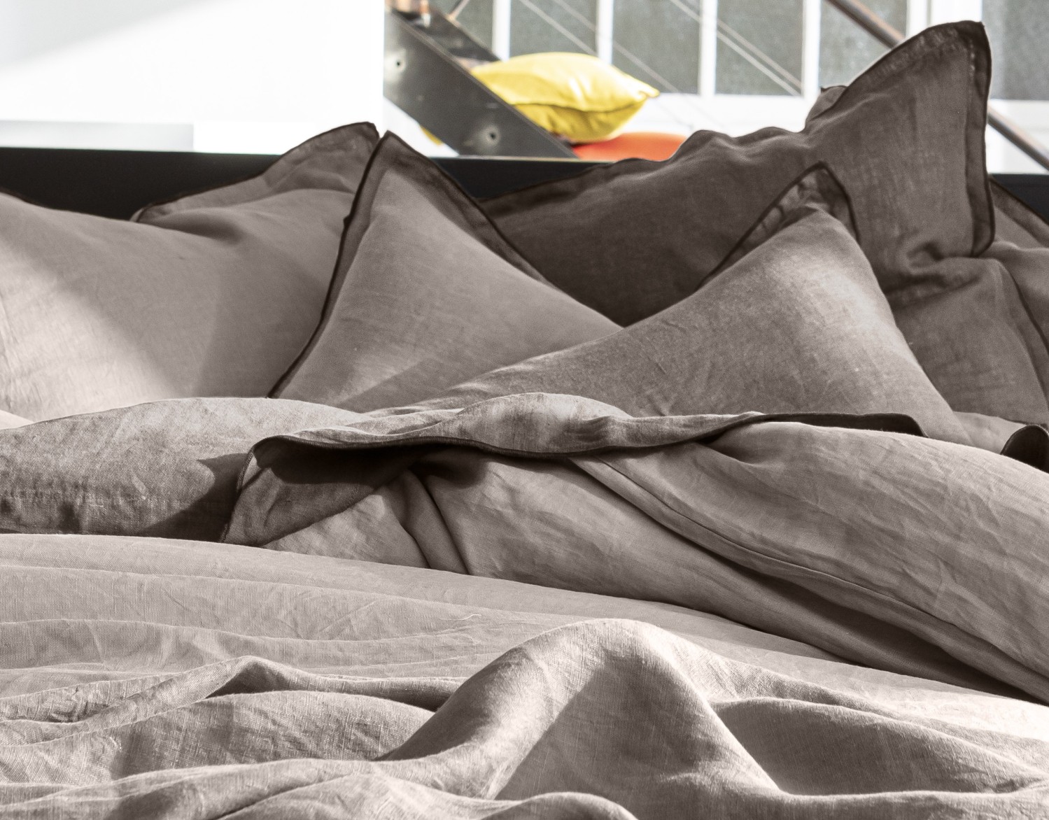 Housse de couette lin gris 220x240 cm