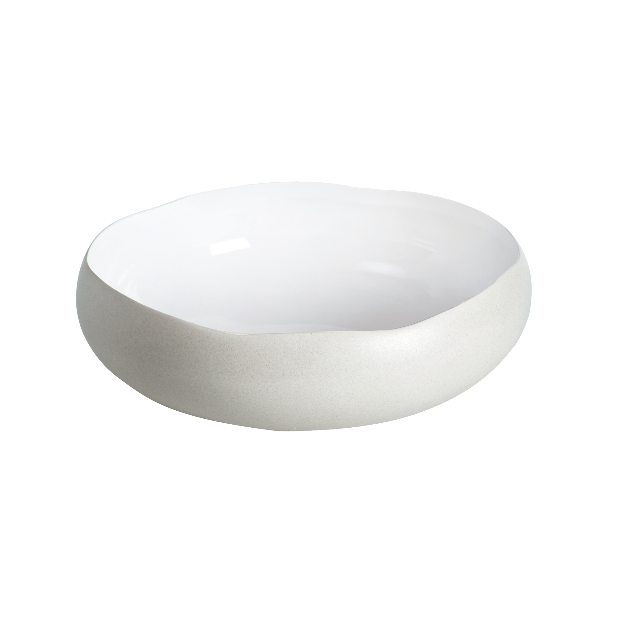 Coupe en grès de table blanc 27 cm Coupe en grès de table blanc 27 cm