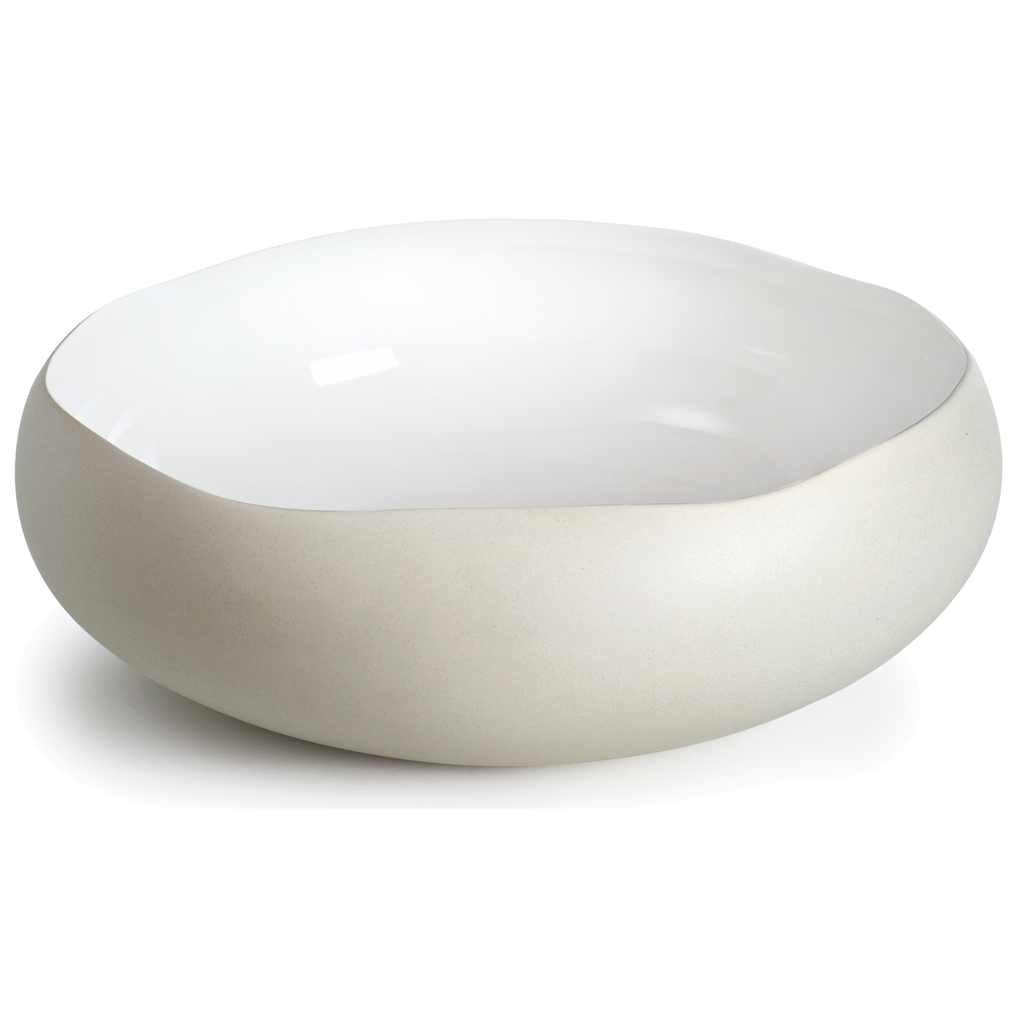 Coupe en grès de table blanc 34 cm (photo) Coupe en grès de table blanc 34 cm