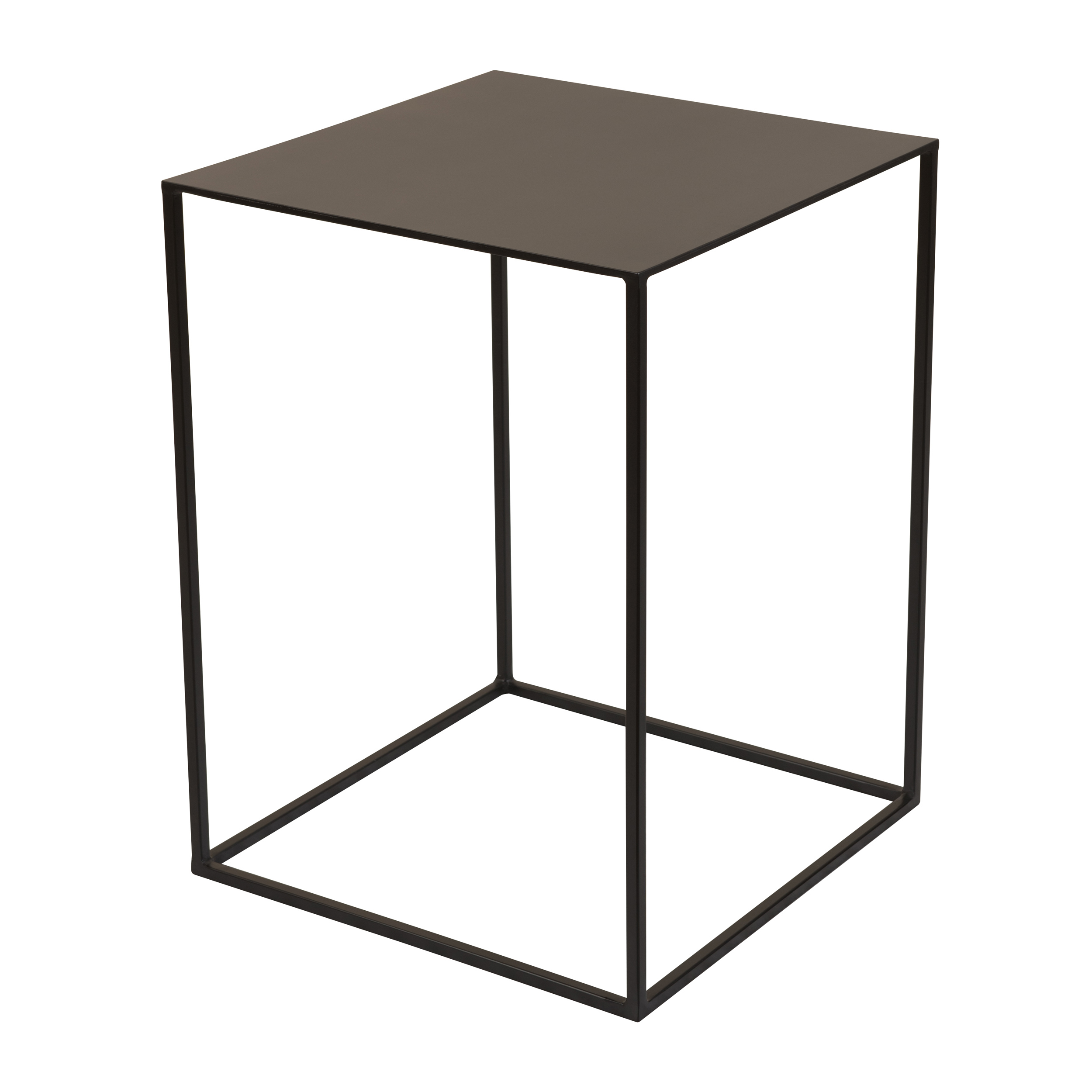 Table d'appoint carrée en métal noir