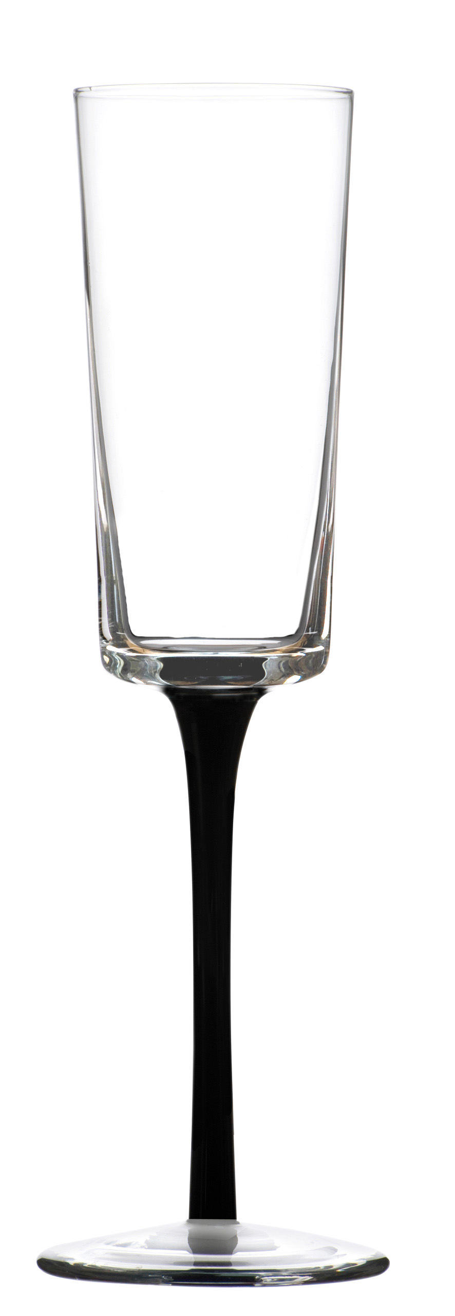 Flûte à champagne en verre soufflé bouche noir 18 cl - Lot de 6