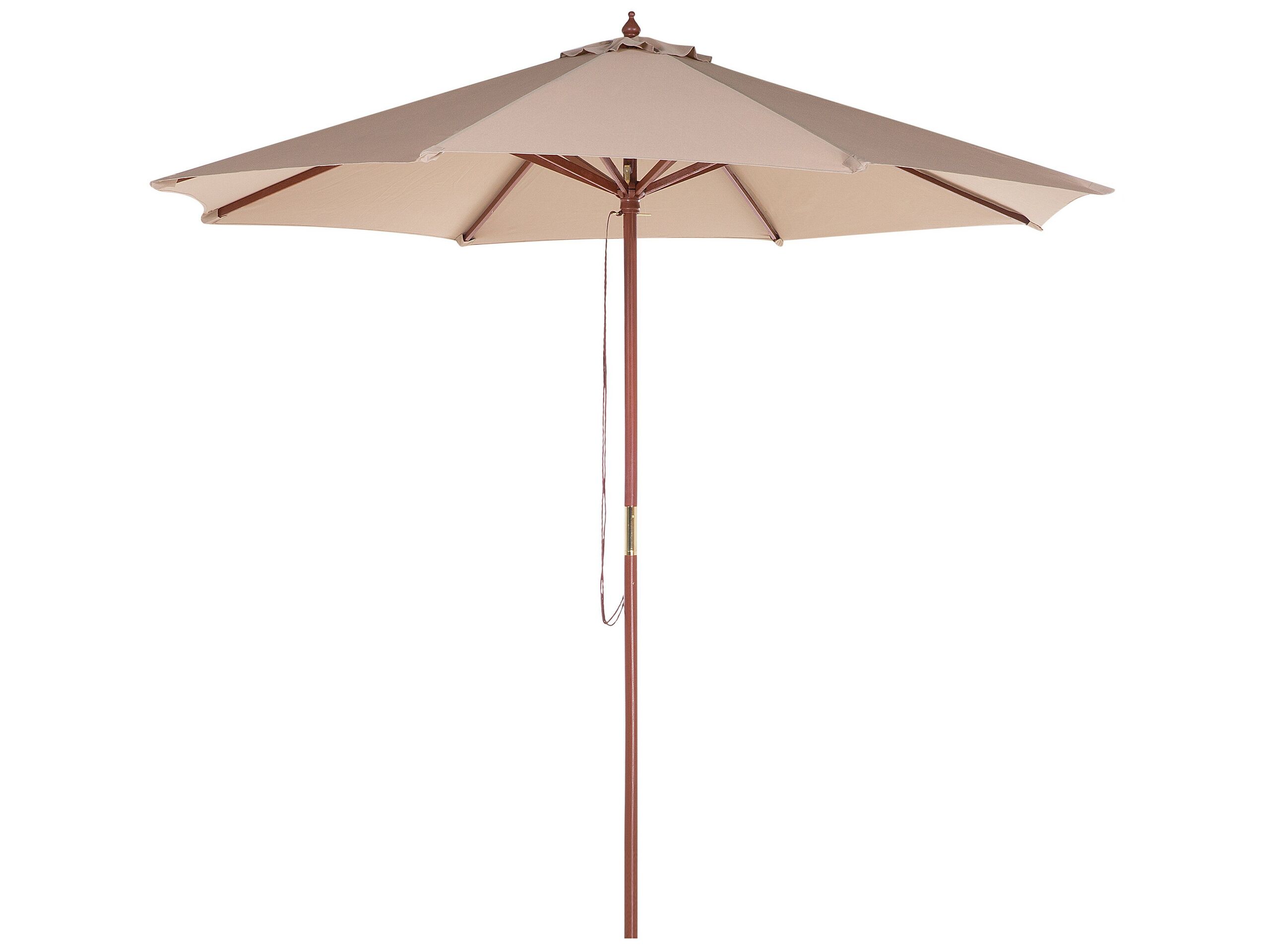 Parasol de jardin en bois avec toile beige sable D270cm