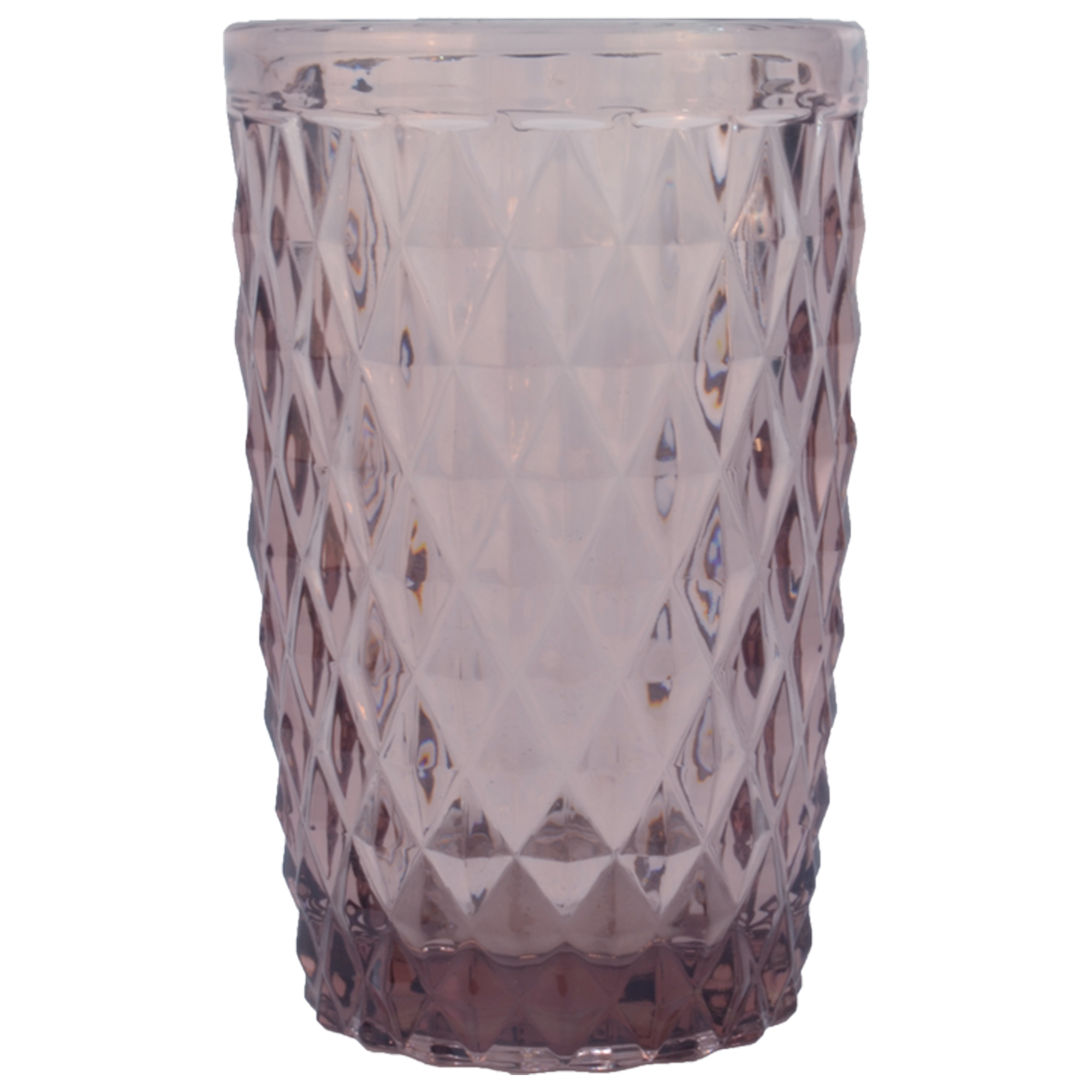 Chope en verre pressé rose 34 cl - Lot de 6 Chope en verre pressé rose 34 cl - Lot de 6